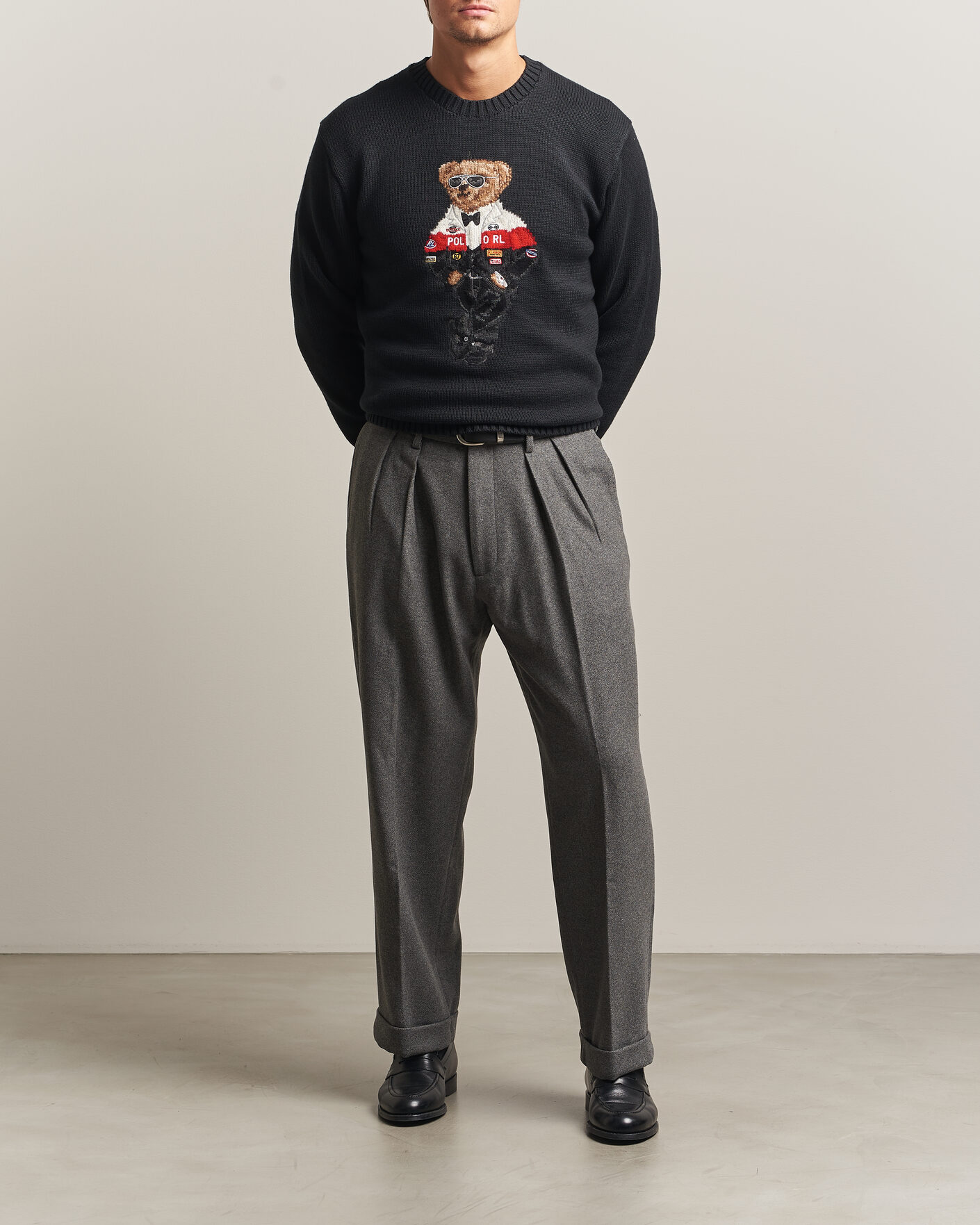 Herren | Pullover | Polo Ralph Lauren | Cotton Blend Bear Sweater Polo Black