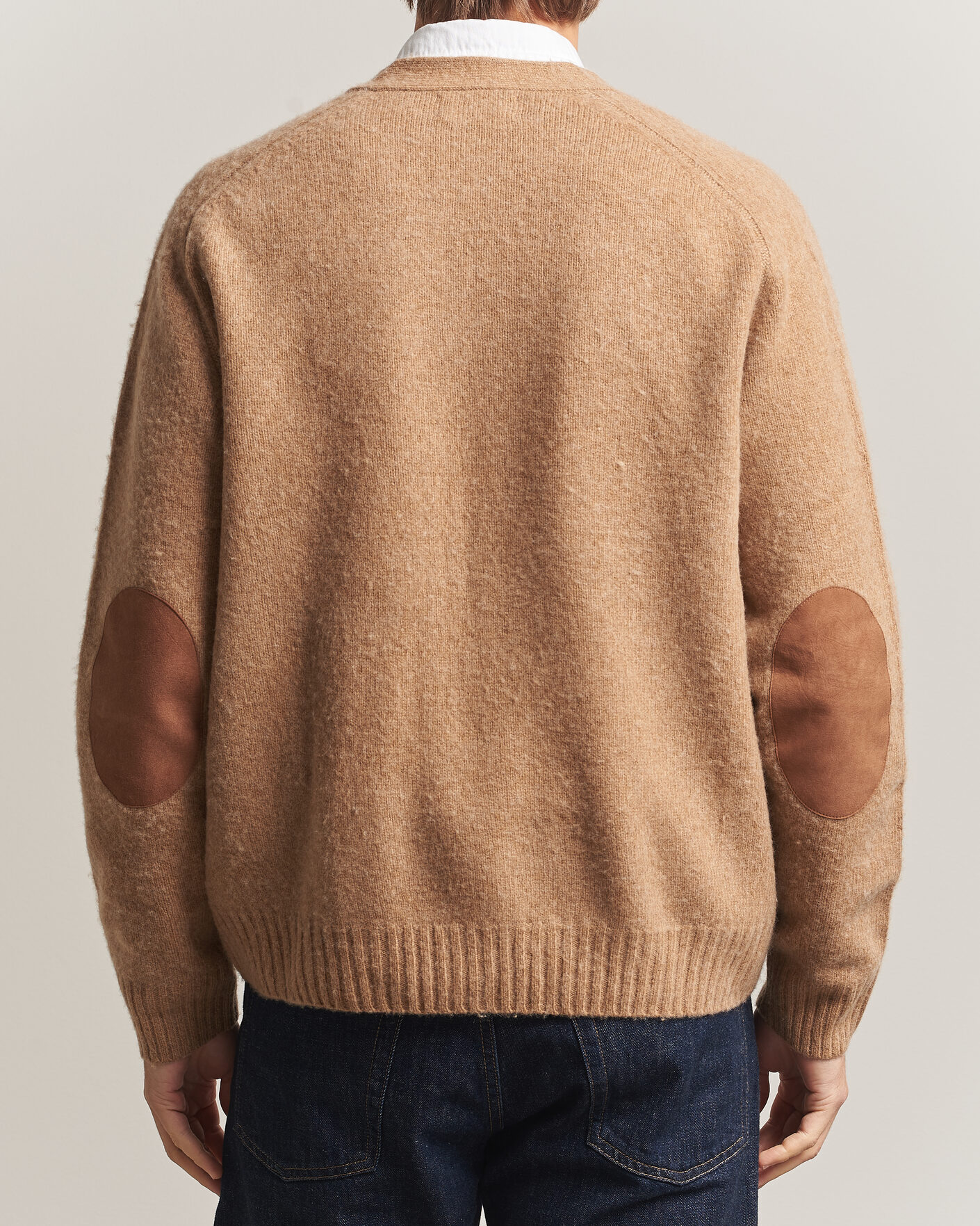 Herren | Pullover | Polo Ralph Lauren | Wool/Cashmere Patch Cardigan Crouton Tan Heather