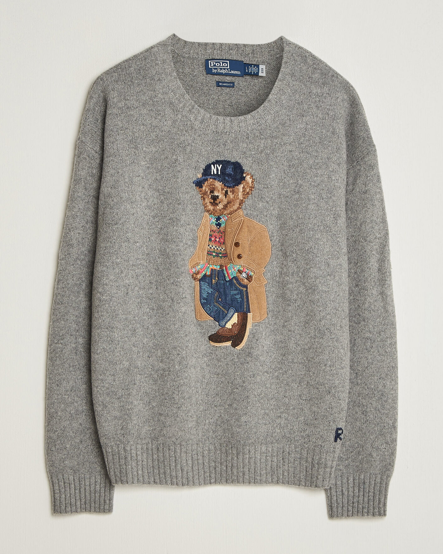 Herren | Pullover | Polo Ralph Lauren | Wool Blend Bear Sweater Grey Combo