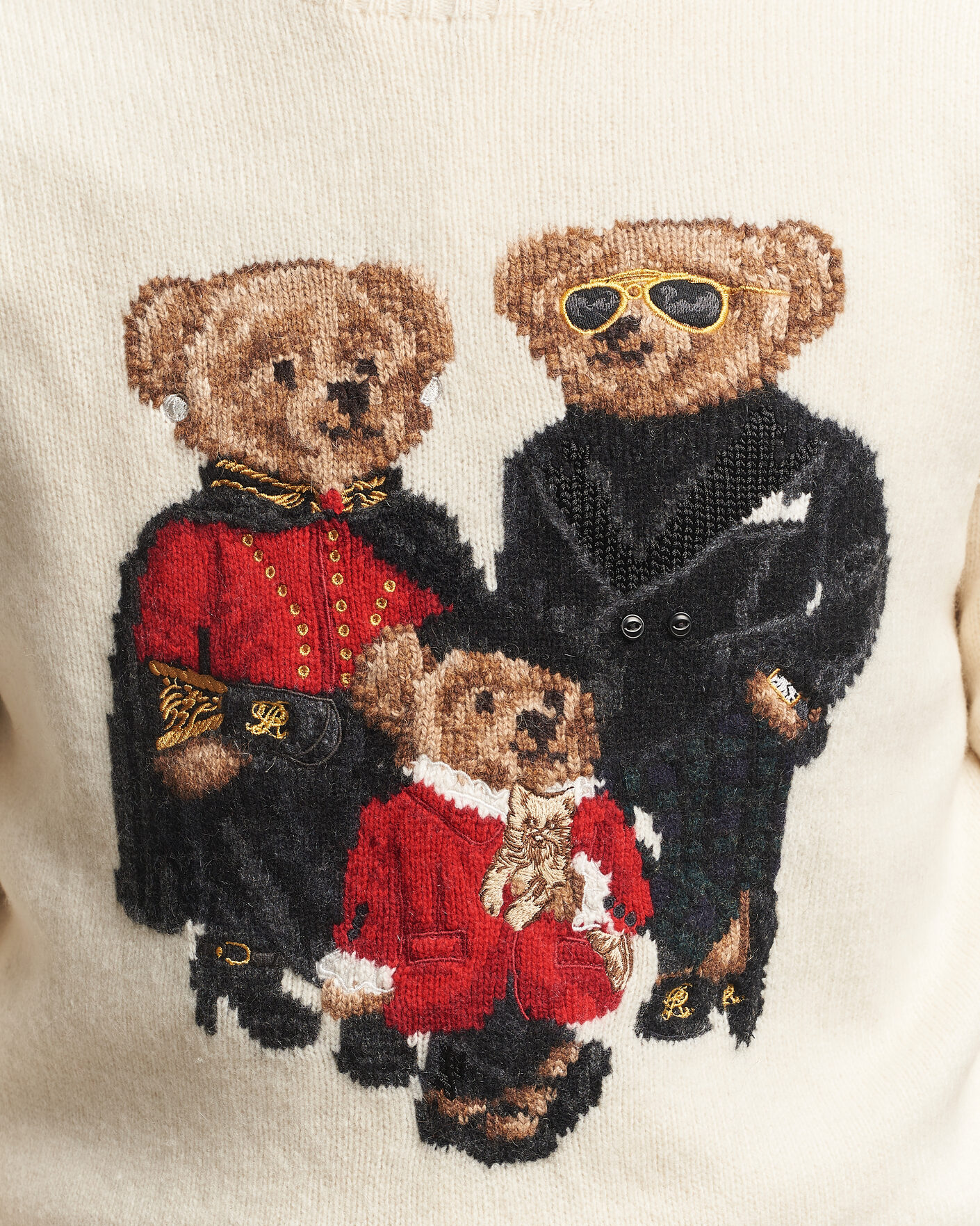Herren | Pullover | Polo Ralph Lauren | Wool Blend Bear Sweater Authentic Cream