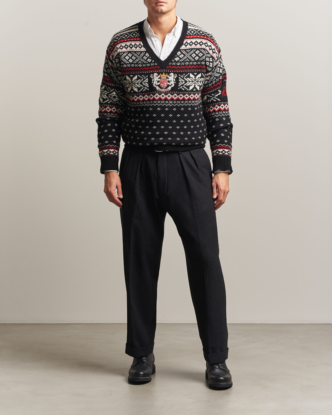 Herren | Pullover | Polo Ralph Lauren | Royal Holiday Wool Sweater Black Combo