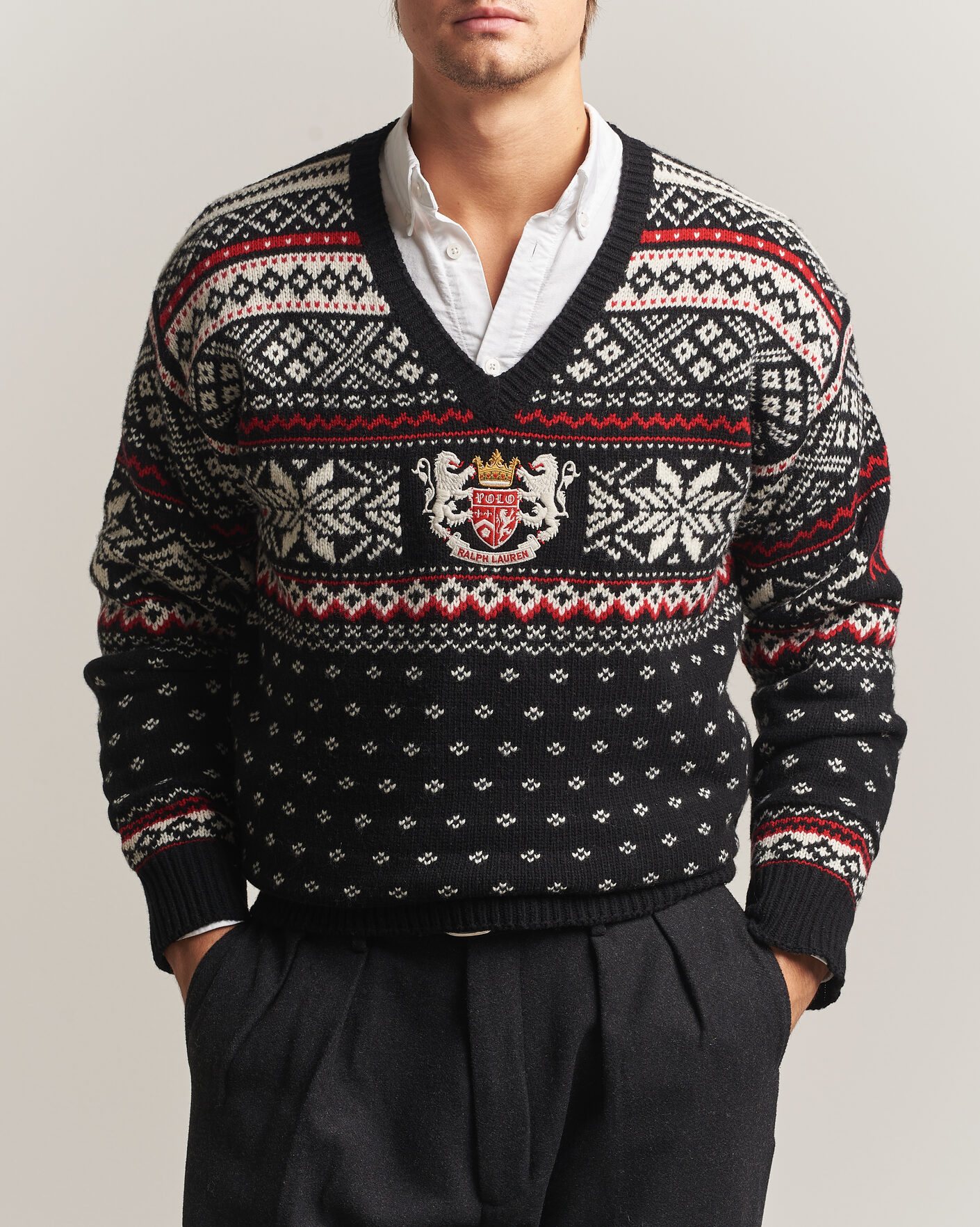 Herren | Pullover | Polo Ralph Lauren | Royal Holiday Wool Sweater Black Combo