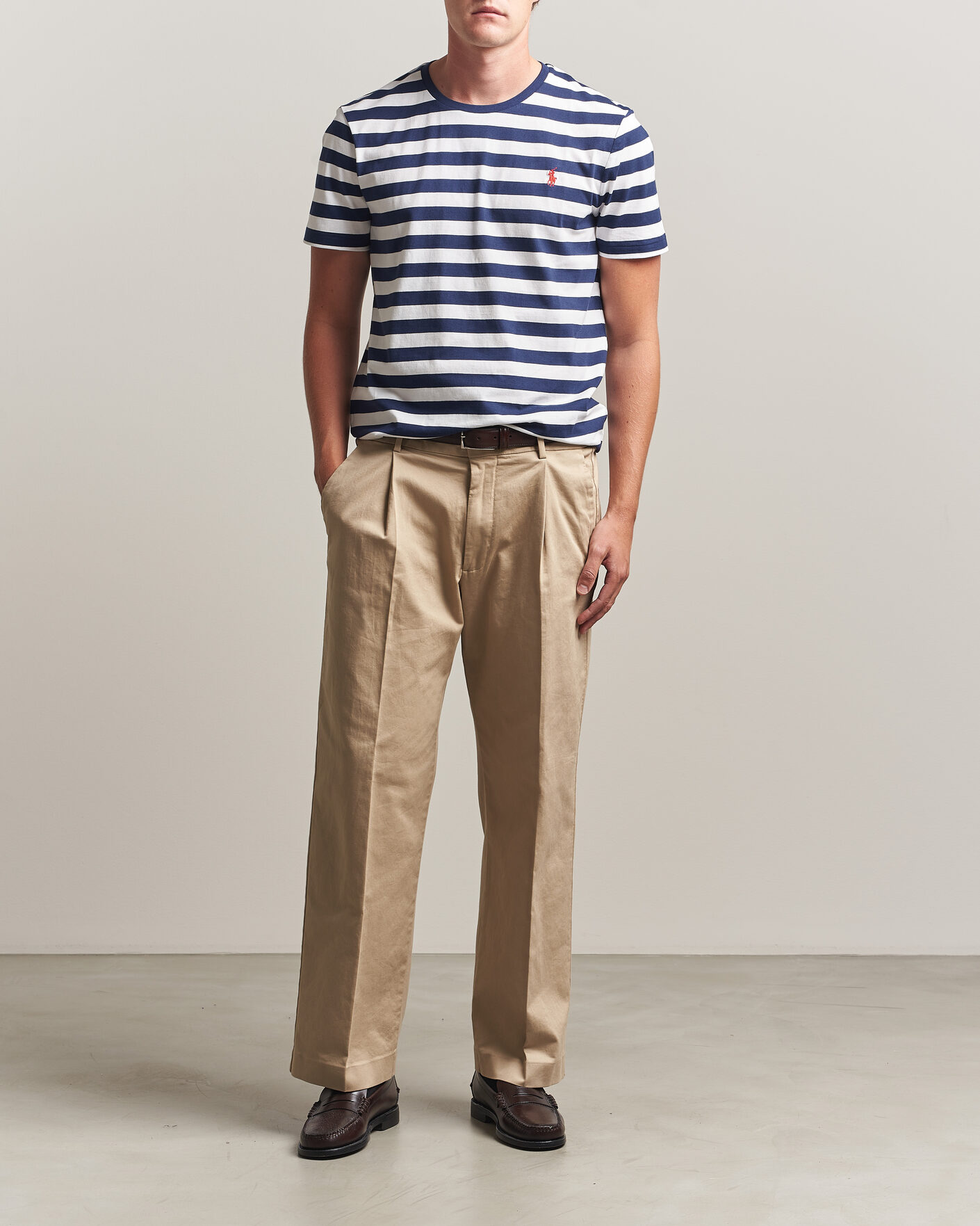 Herren | T-Shirts | Polo Ralph Lauren | Custom Slim Fit Striped T-Shirt Newport Navy