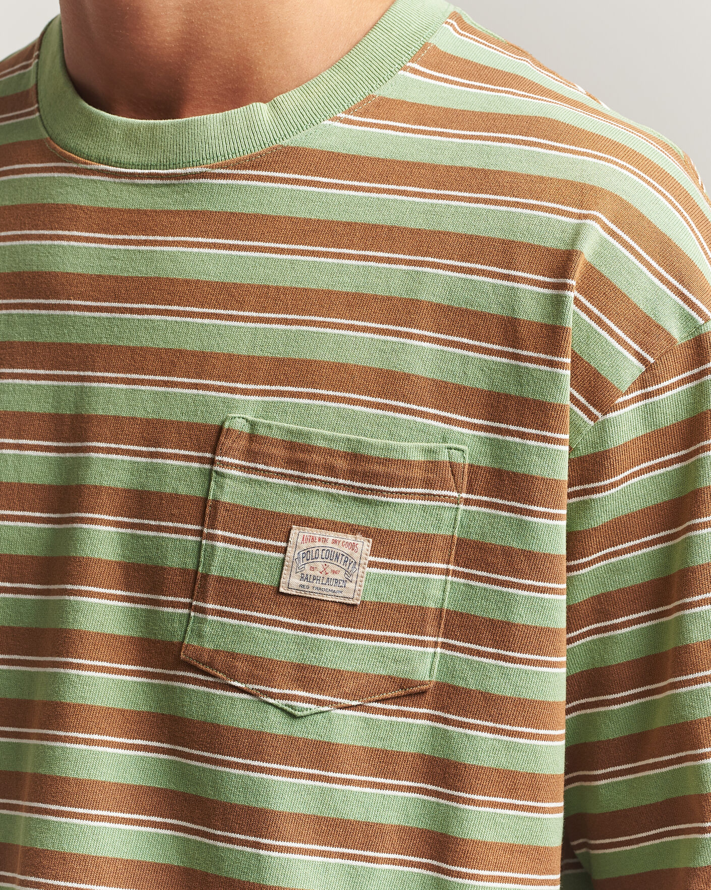 Herren | T-Shirts | Polo Ralph Lauren | Relaxed Fit Striped T-Shirt Outback Green