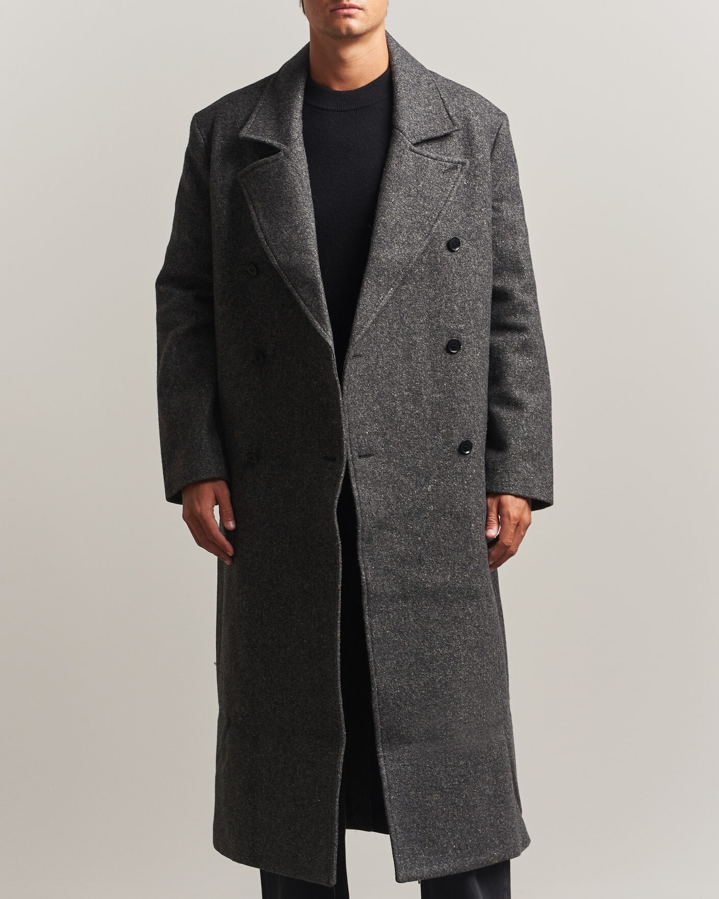Herren | Jacken | Samsøe Samsøe | Vince Wool Double Breasted Coat Dark Grey Melange
