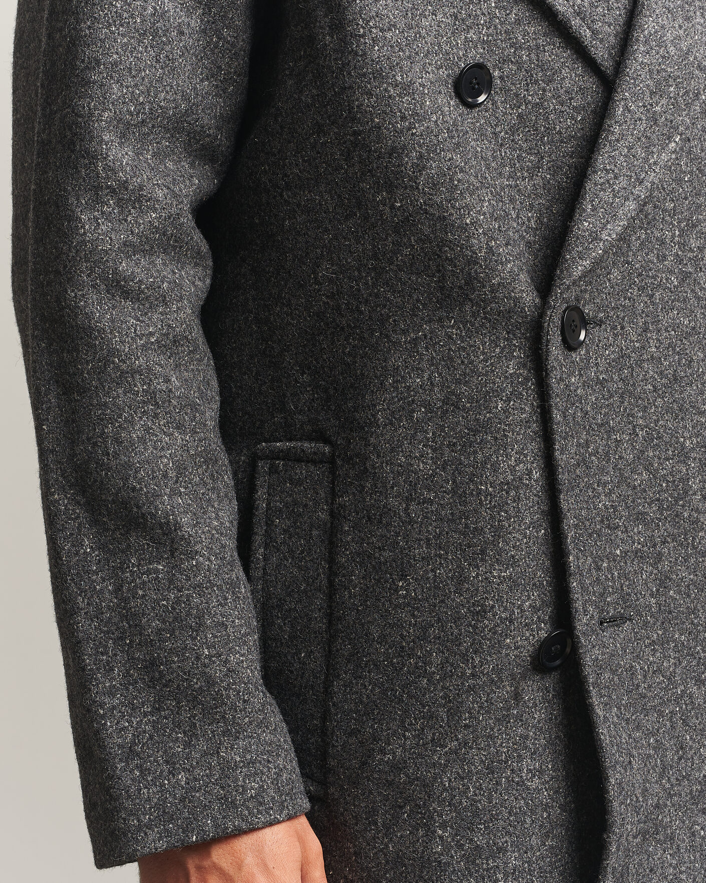 Herren | Jacken | Samsøe Samsøe | Vince Wool Double Breasted Coat Dark Grey Melange