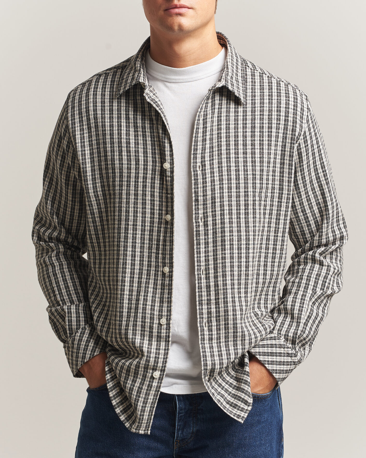 Herren | Hemden | Samsøe Samsøe | Ryan Brushed Cotton Checked Shirt Brown