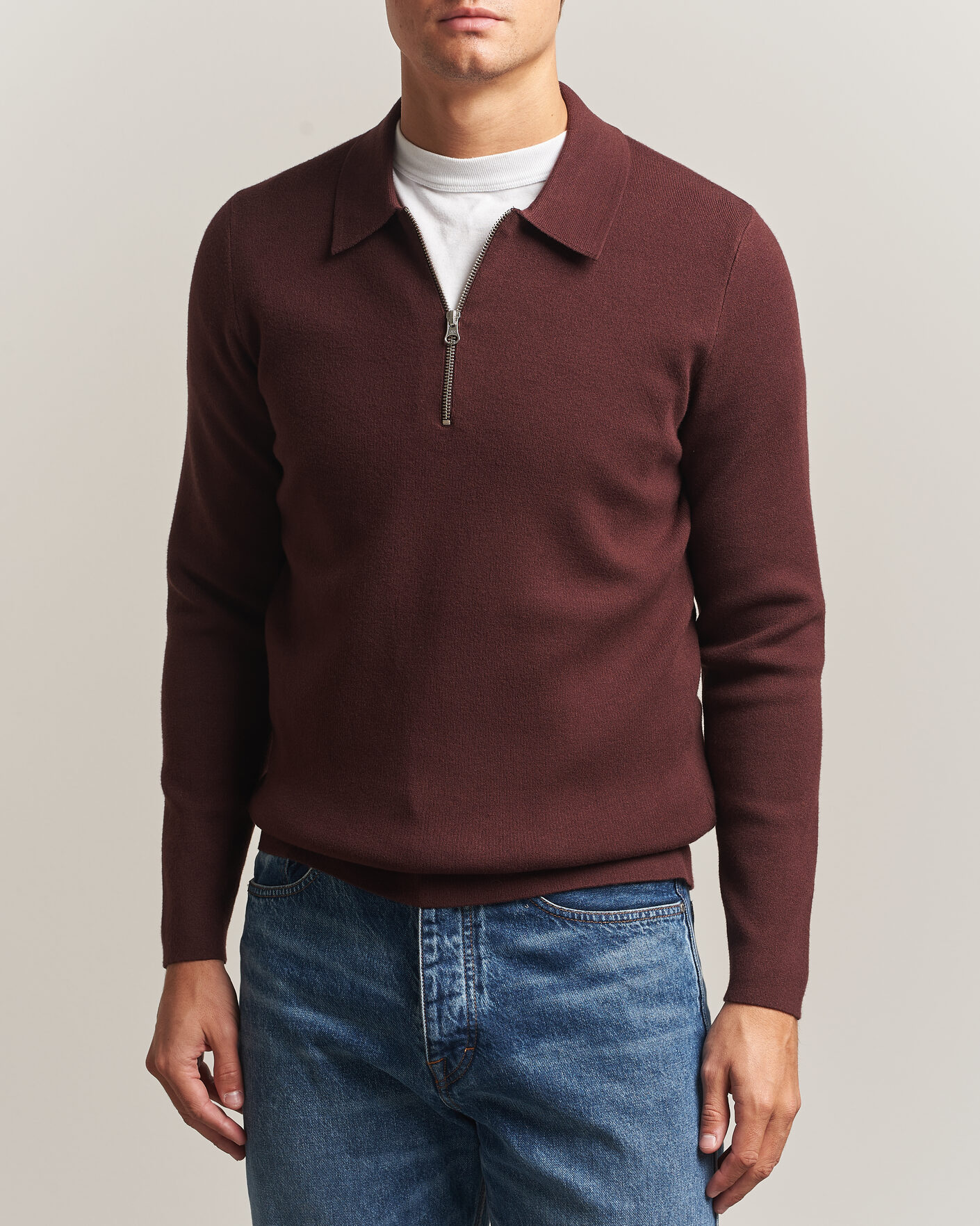 Herren | Pullover | Samsøe Samsøe | Guna Half Zip Bitter Chocolate