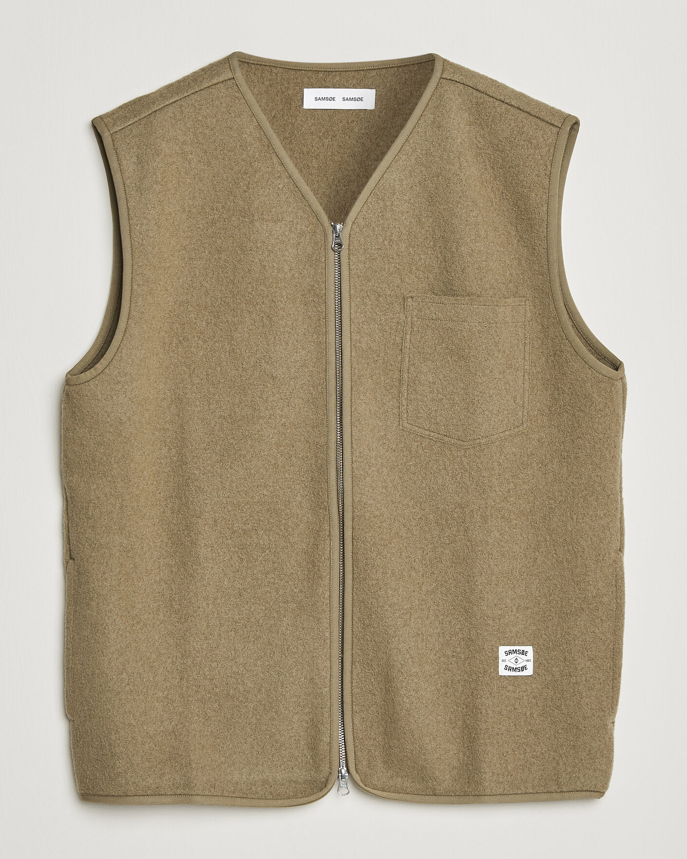 Herren | Pullover | Samsøe Samsøe | Hannes Boiled Wool Vest Lead Gray