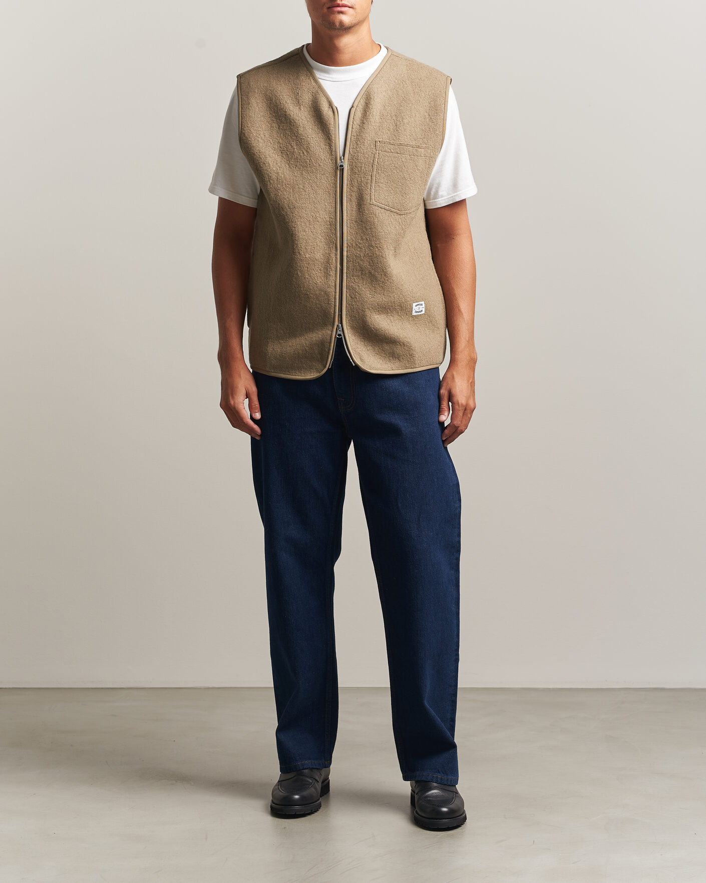 Herren | Pullover | Samsøe Samsøe | Hannes Boiled Wool Vest Lead Gray