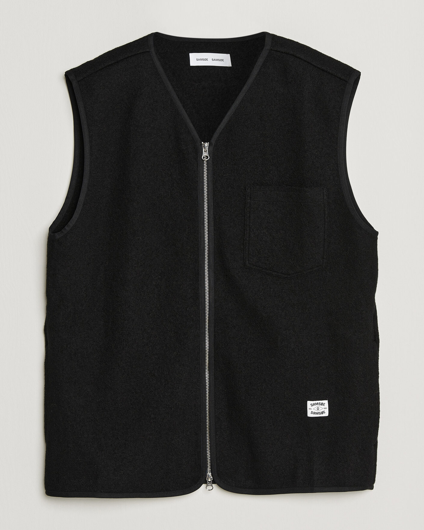 Herren | Pullover | Samsøe Samsøe | Hannes Boiled Wool Vest Black