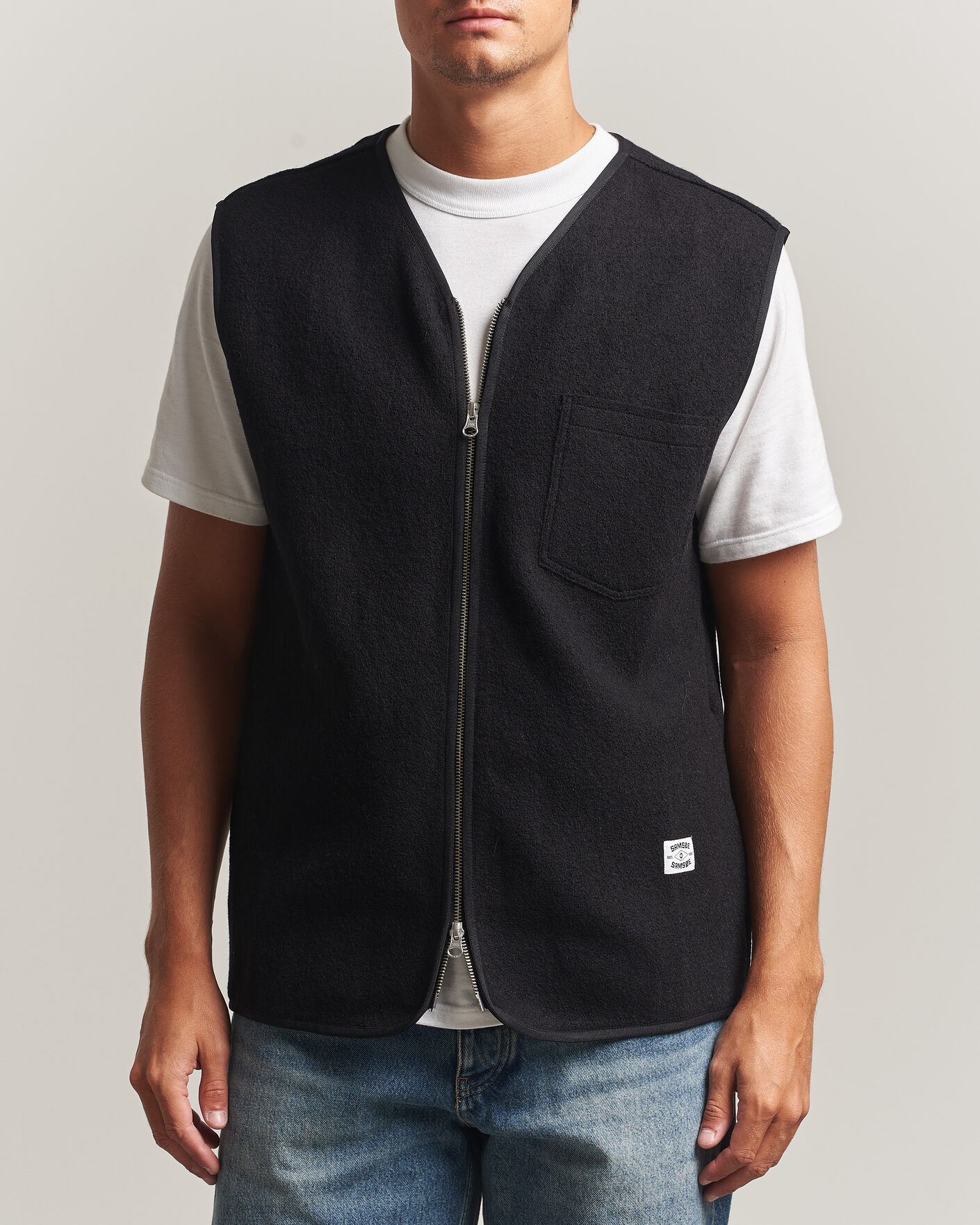 Herren | Pullover | Samsøe Samsøe | Hannes Boiled Wool Vest Black