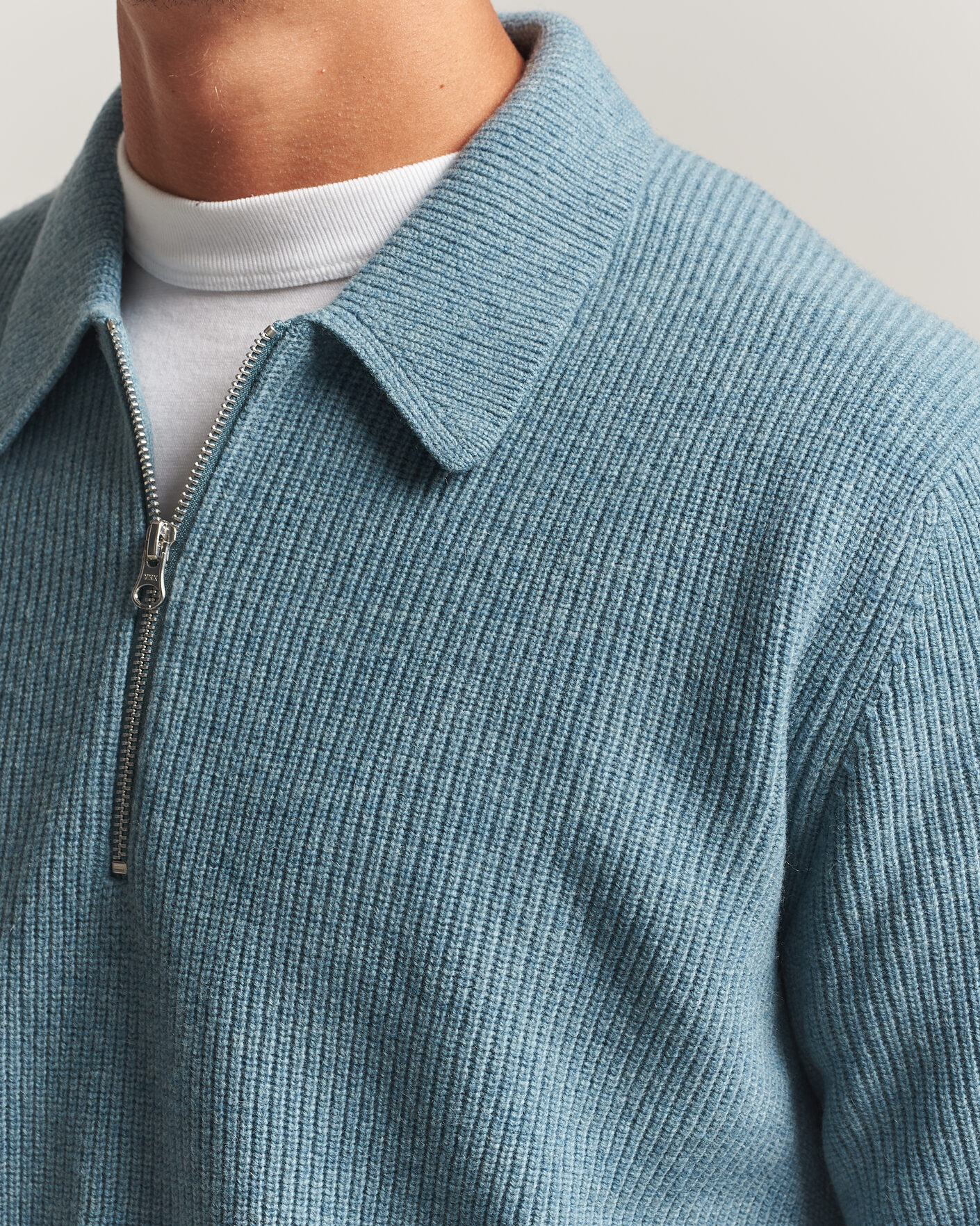 Herren | Pullover | Samsøe Samsøe | Isak Knitted Half Zip Polo Stormy Sea
