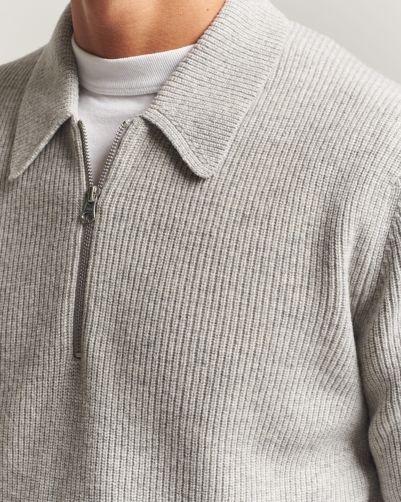 Herren | Pullover | Samsøe Samsøe | Isak Knitted Half Zip Polo Grey Melange