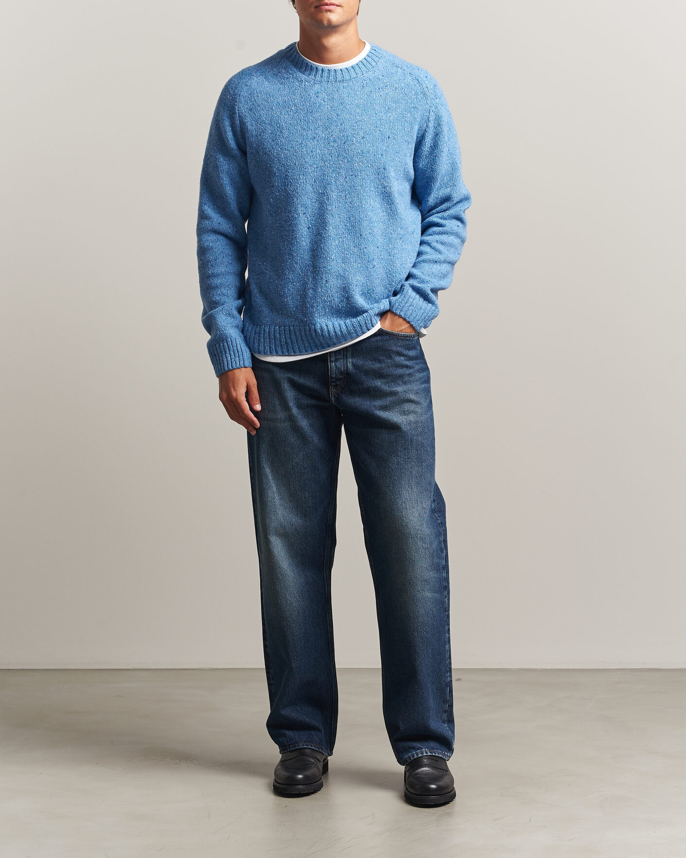 Herren | Pullover | Samsøe Samsøe | Nate Donegal Wool Knitted Striped Sweater Cyaneus