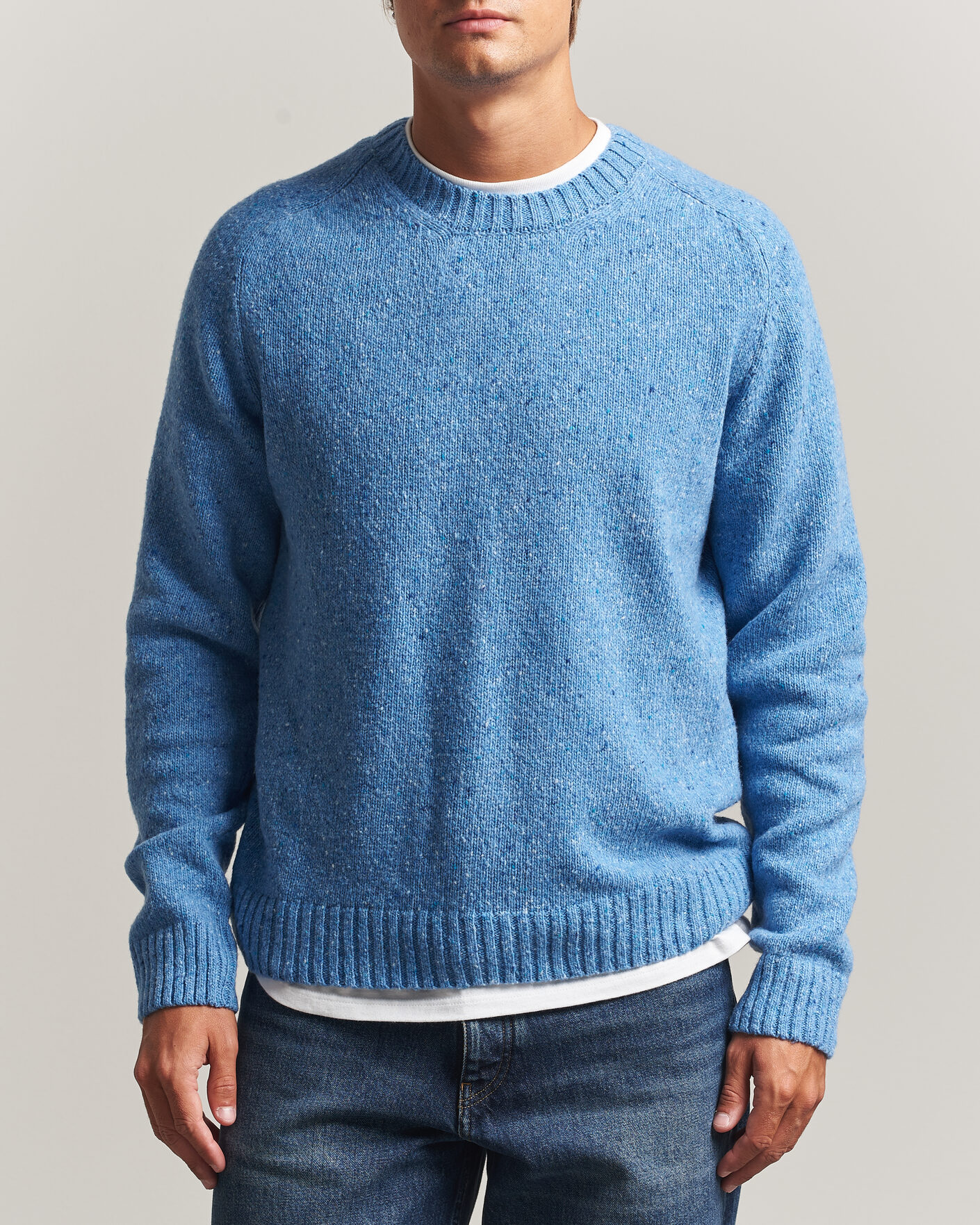 Herren | Pullover | Samsøe Samsøe | Nate Donegal Wool Knitted Striped Sweater Cyaneus