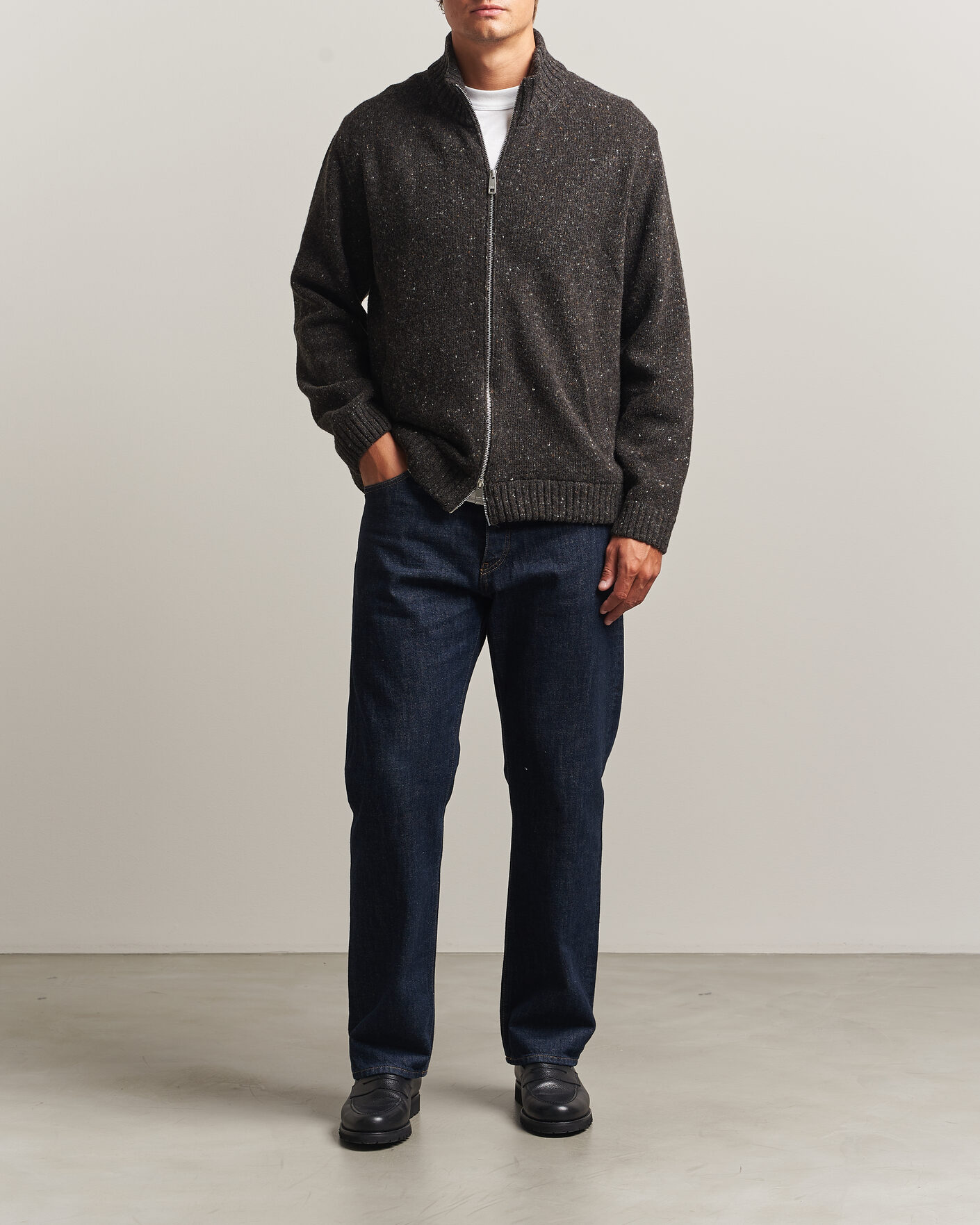 Herren | Pullover | Samsøe Samsøe | Nate Donegal Wool Knitted Full Zip Delicioso