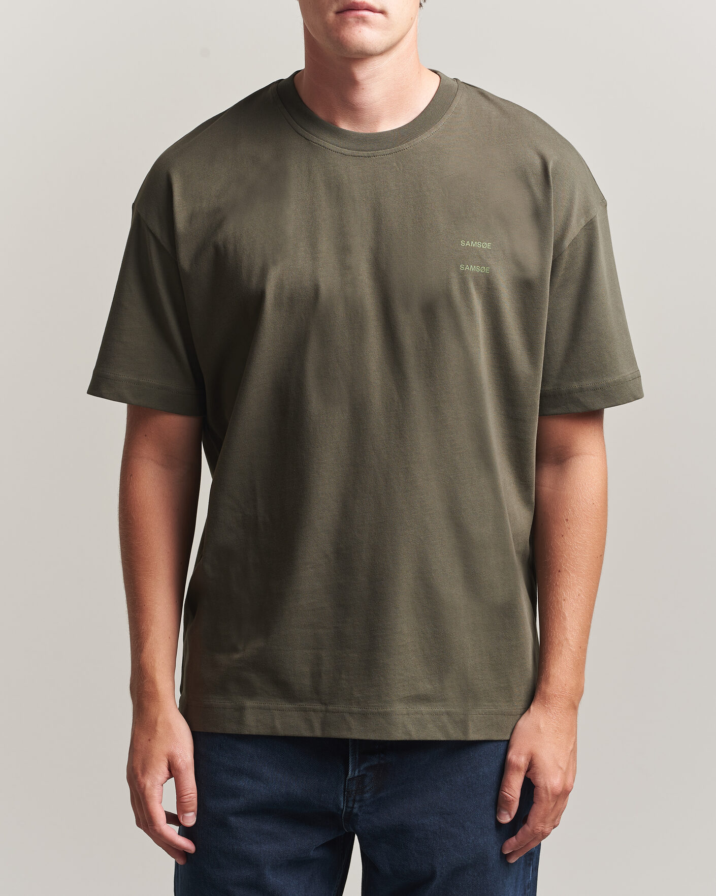 Herren | T-Shirts | Samsøe Samsøe | Joel Organic Cotton T-Shirt Forest Night