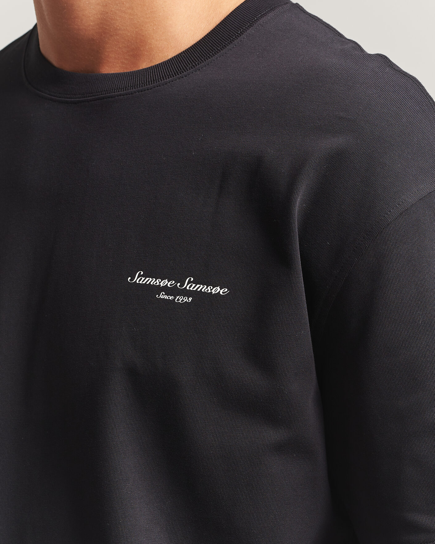 Herren | T-Shirts | Samsøe Samsøe | Uni Printed Crew Neck T-Shirt Black Building