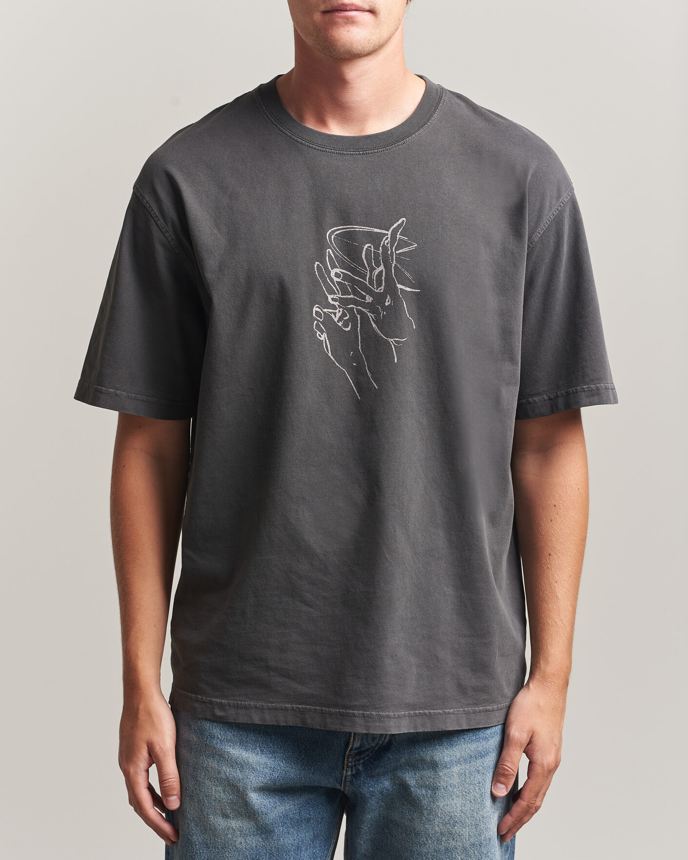 Herren | T-Shirts | Samsøe Samsøe | Giles Printed Crew Neck T-Shirt Black Lines