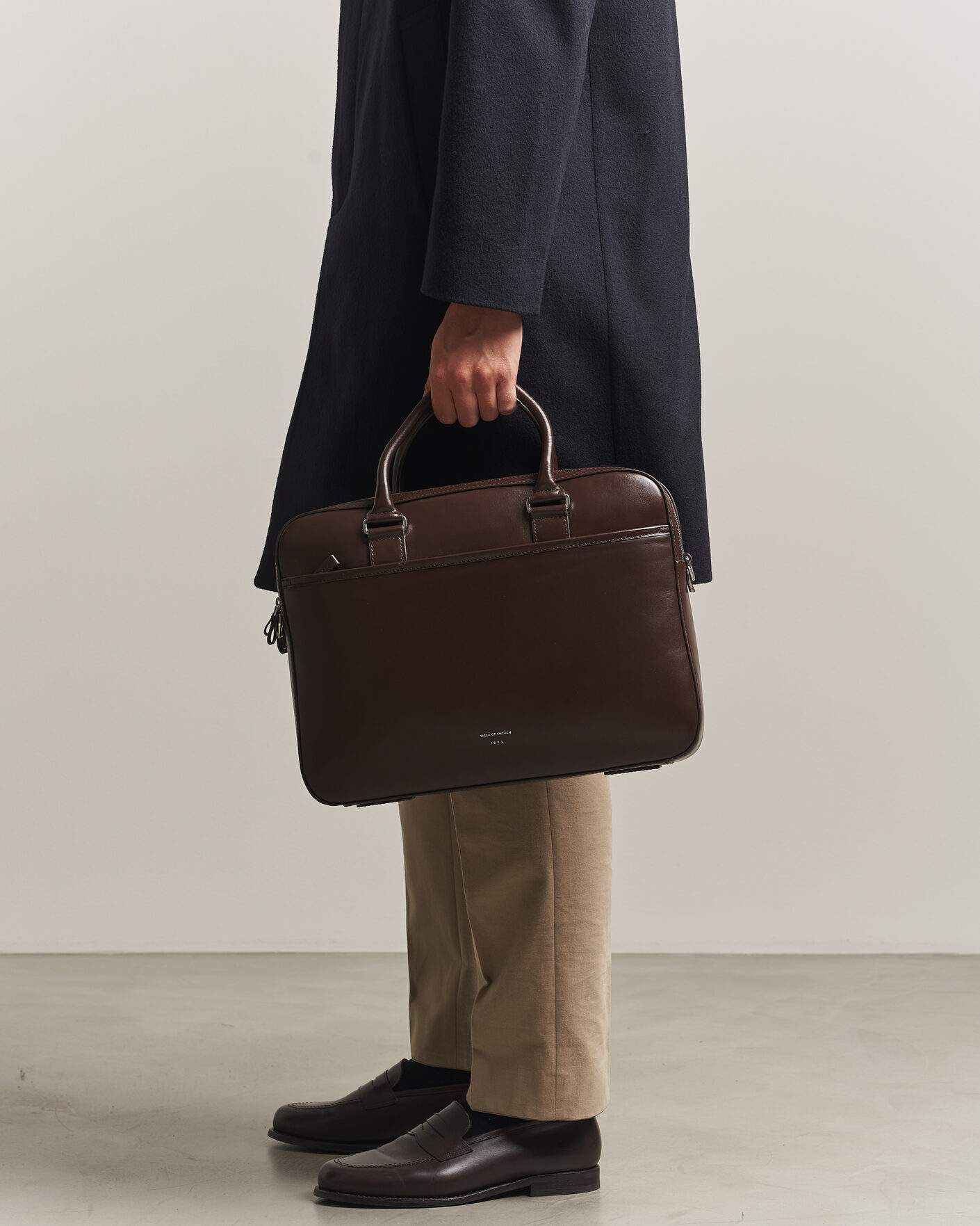 Herren | Taschen | Tiger of Sweden | Burin Smooth Leather Briefcase Dark Brown