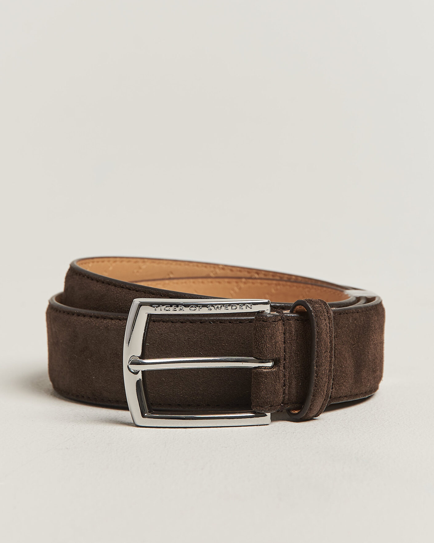 Herren | Gürtel | Tiger of Sweden | Bergstroms Suede Belt Dark Brown
