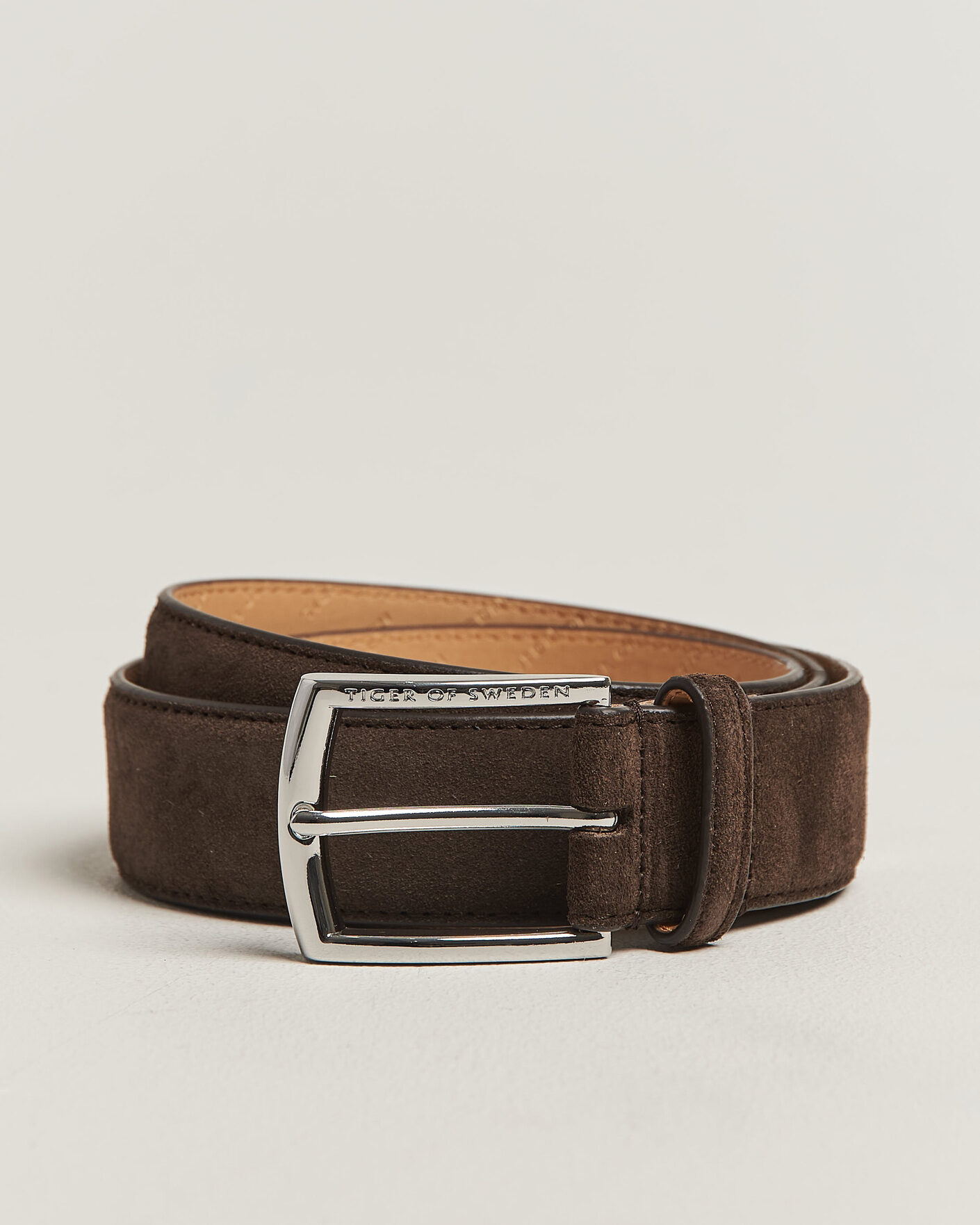 Herren | Gürtel | Tiger of Sweden | Bergstroms Suede Belt Dark Brown