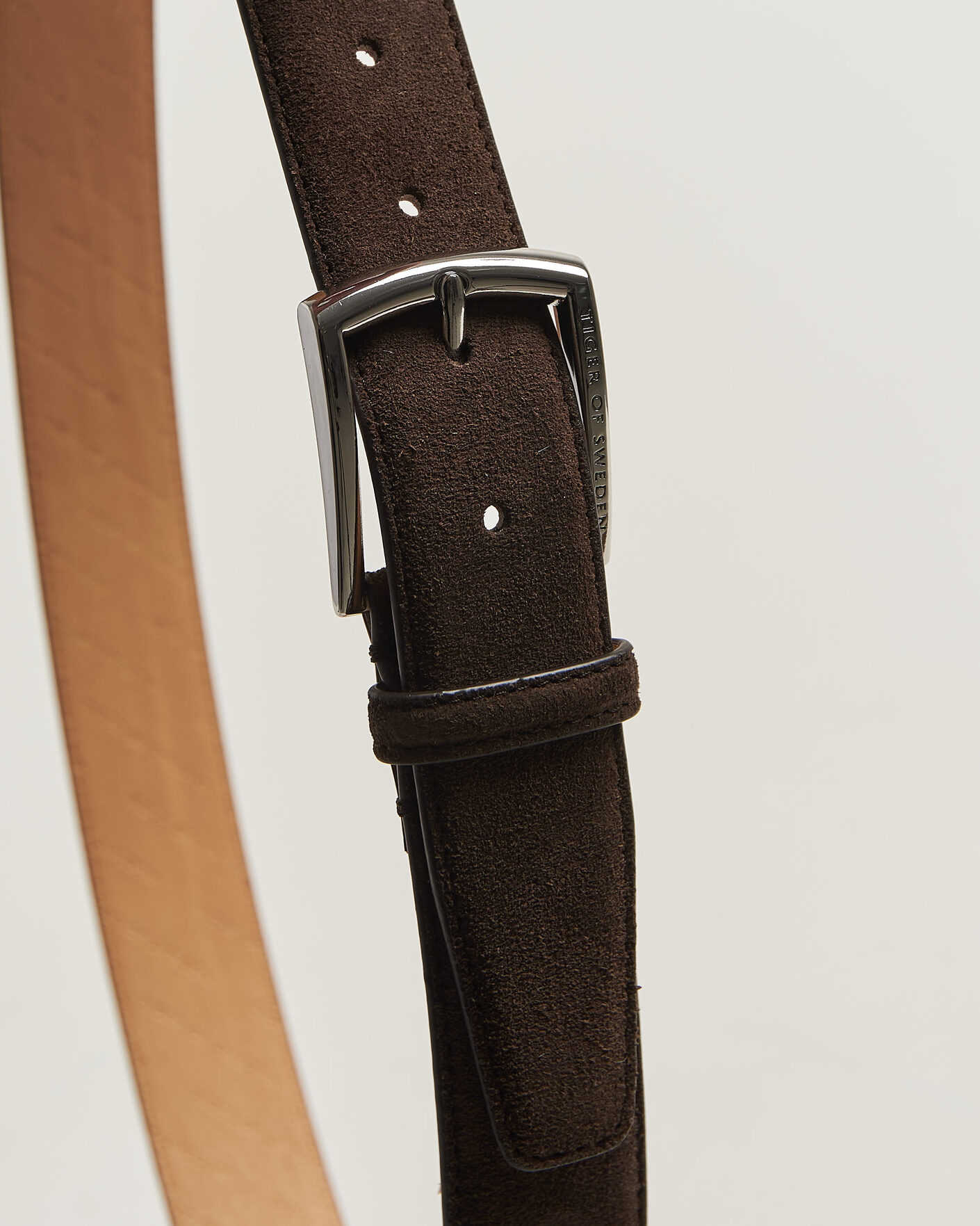 Herren | Gürtel | Tiger of Sweden | Bergstroms Suede Belt Dark Brown