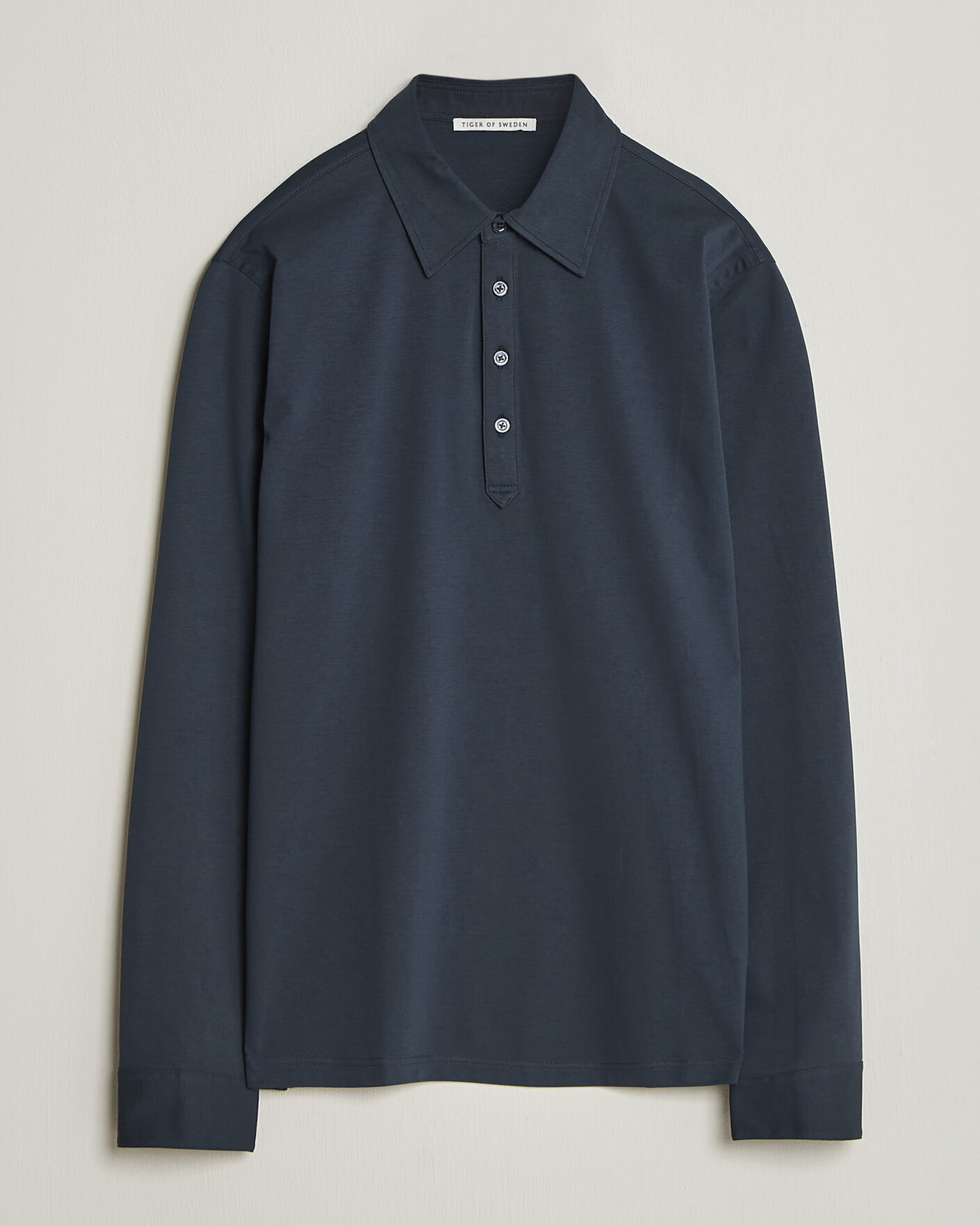 Herren | Poloshirts | Tiger of Sweden | Tanner Mercerized Cotton Polo Light Ink
