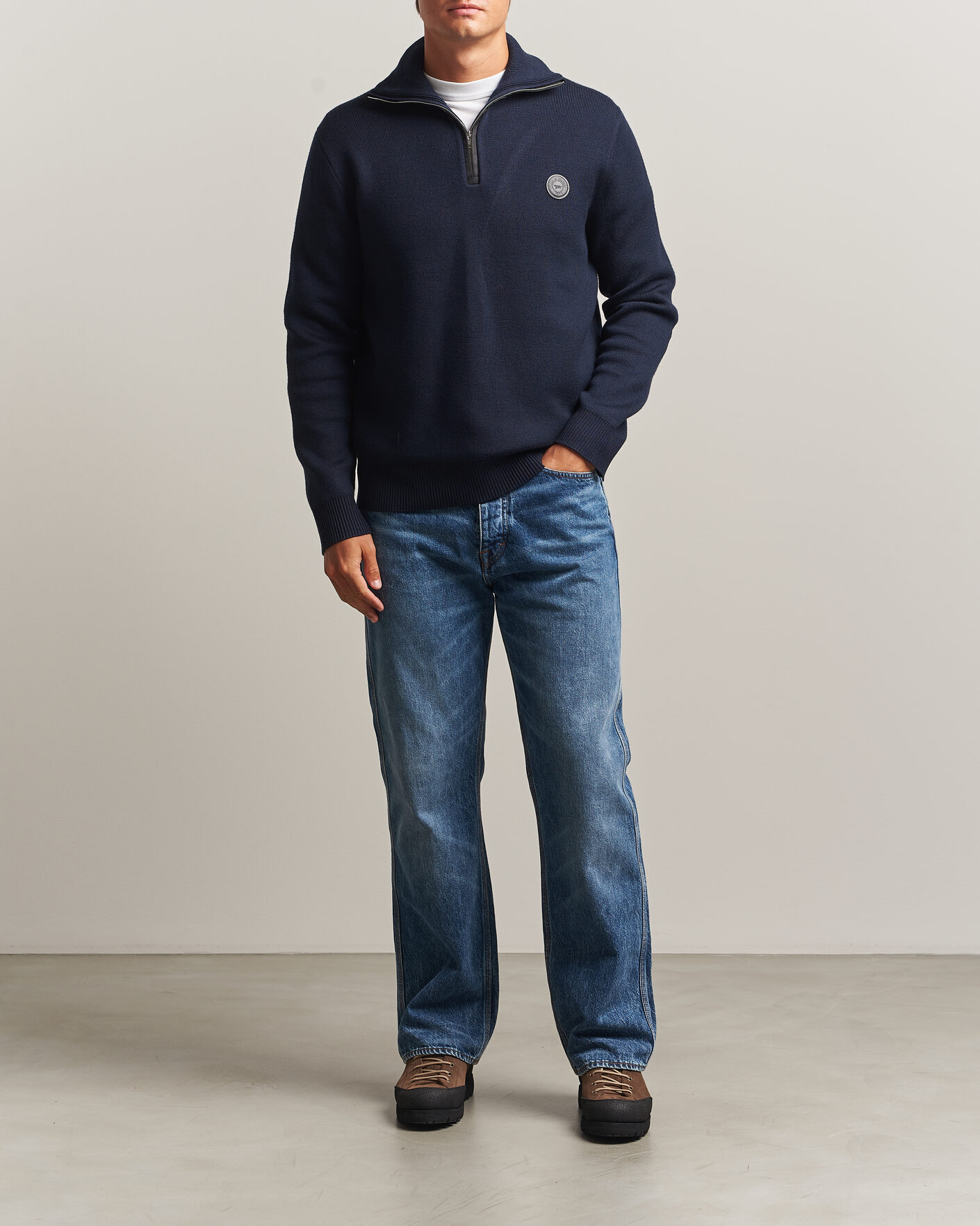 Herren | Pullover | Tiger of Sweden | Hamish Wool Heavy Knitted Half Zip Night Grape