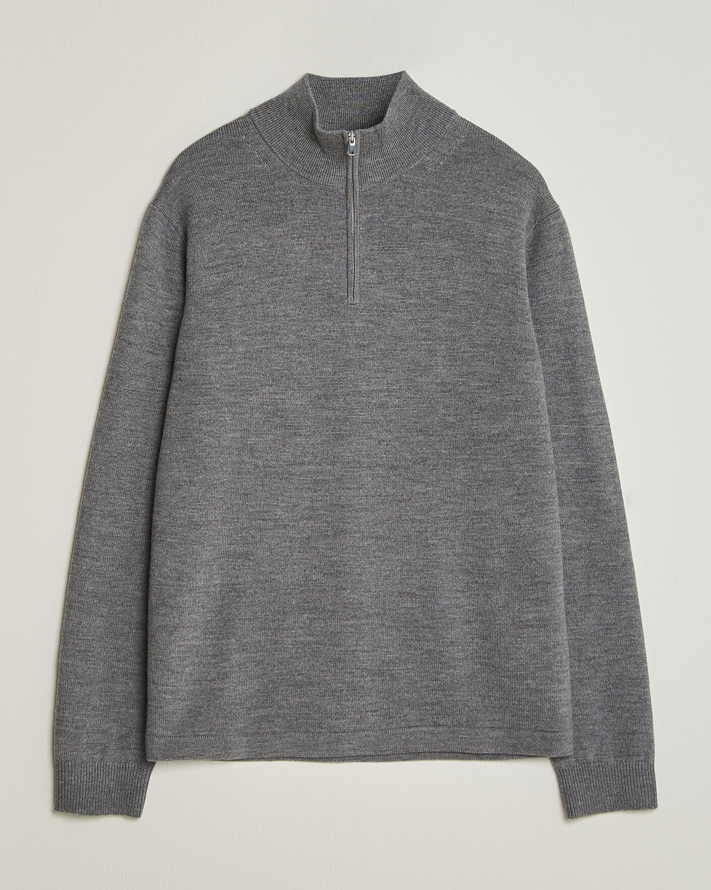 Herren | Pullover | Tiger of Sweden | Travis Wool Half Zip Concrete Melange