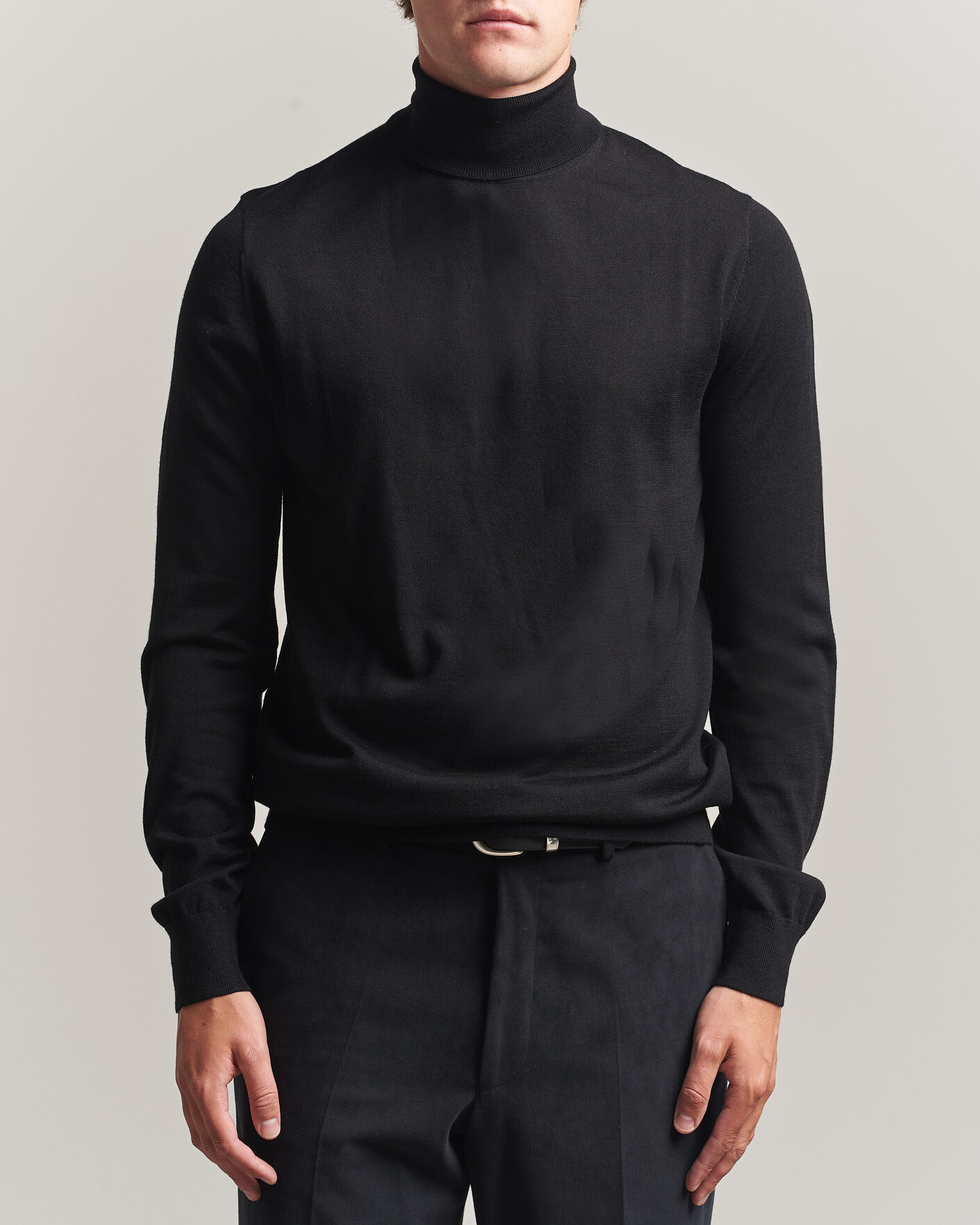 Herren | Pullover | Tiger of Sweden | Nevile Extra Fine Merino Polo Black