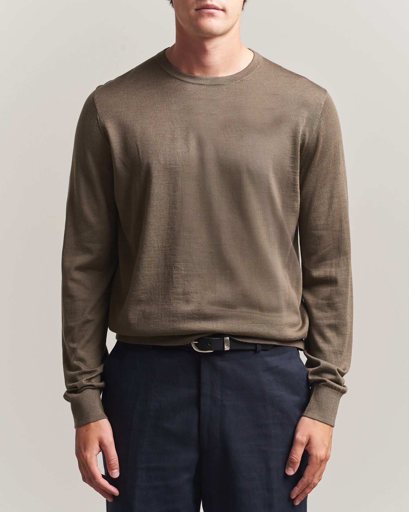 Herren | Pullover | Tiger of Sweden | Connor Extra Fine Merino Crew Neck Pullover Aged Timber