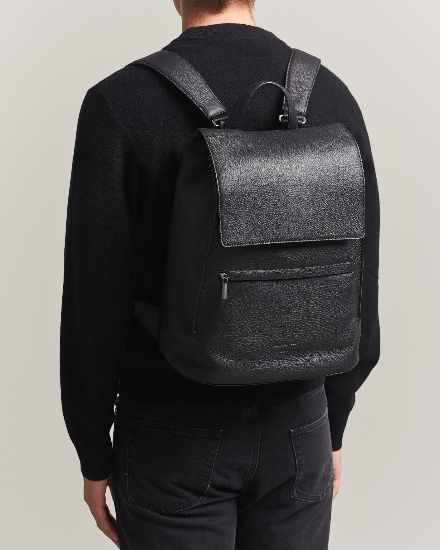 Herren | Taschen | Tiger of Sweden | Vuntir Grained Leather Backpack Black