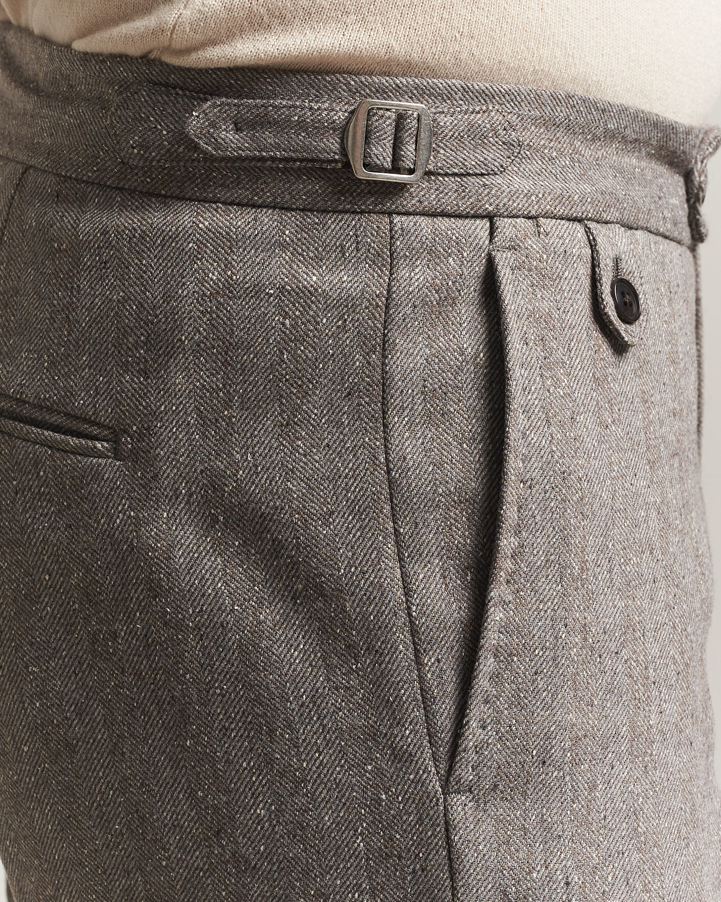 Herren | Hosen | Tiger of Sweden | Tense Wool Donegal Suit Trousers Dark Stone