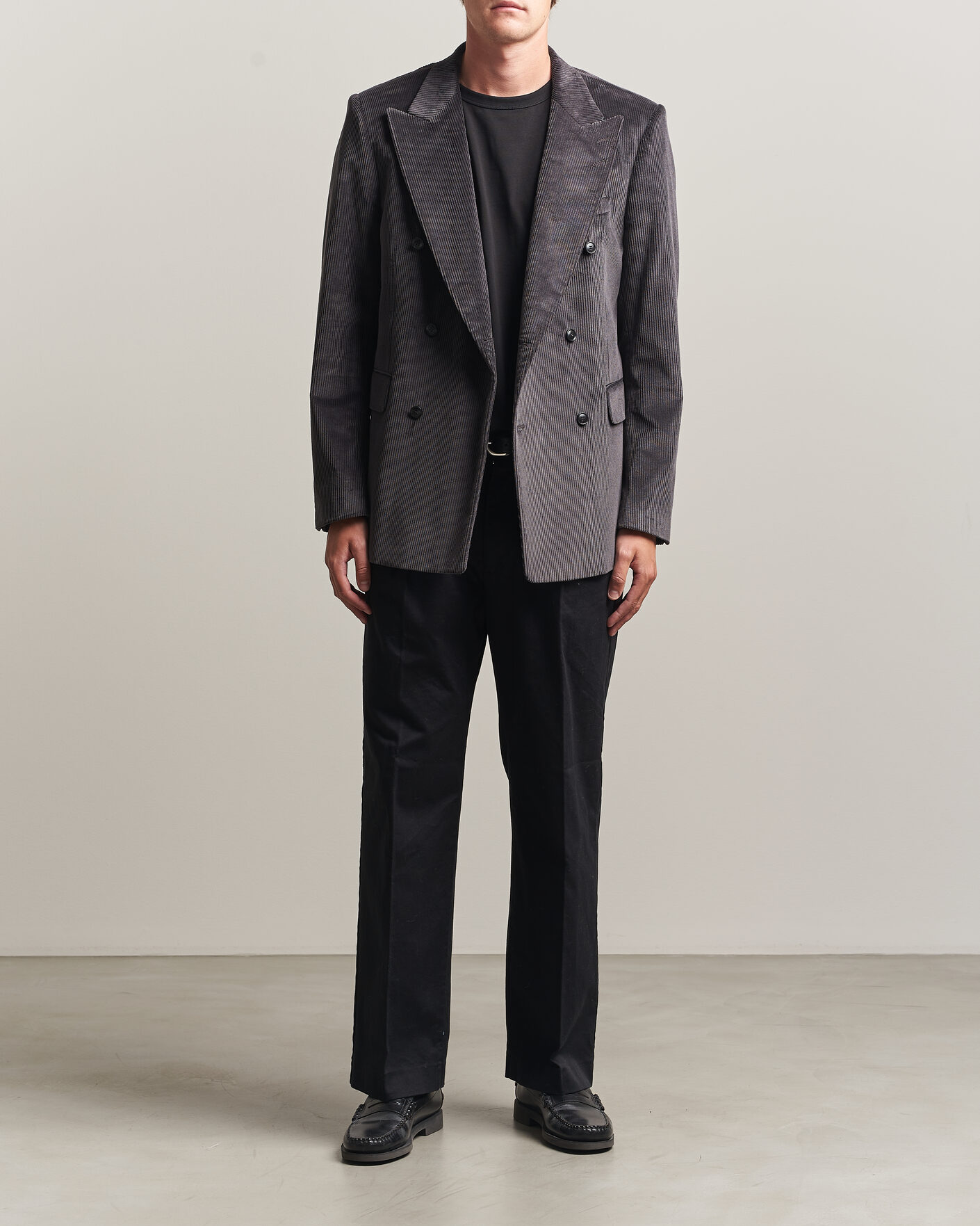 Herren | Sakkos | Tiger of Sweden | 1903 Corduroy Double Breasted Blazer Phantom