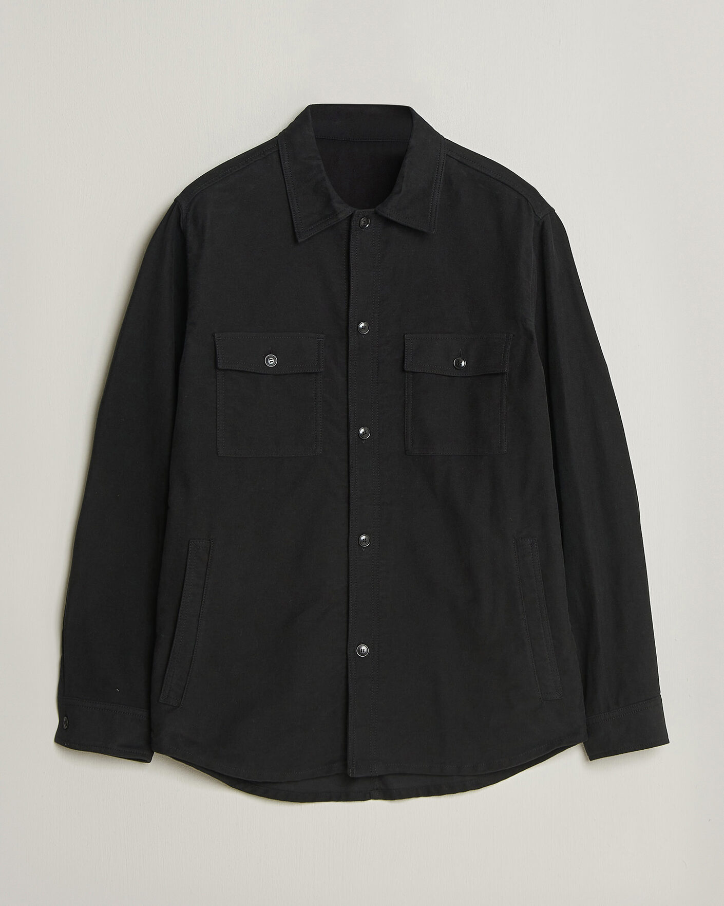 Herren | Hemden | Tiger of Sweden | Bishop Cotton Overshirt Black