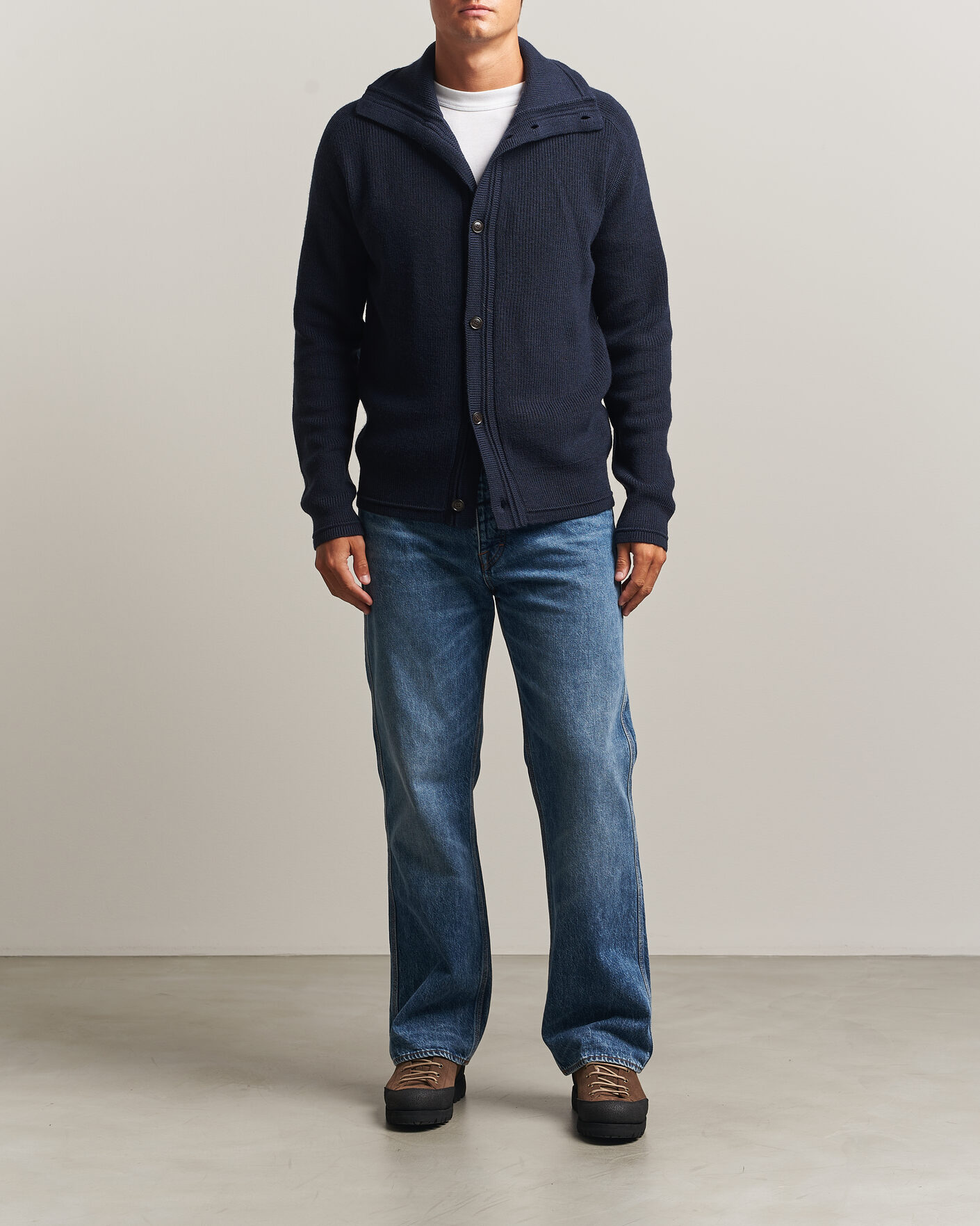 Herren | Pullover | Tiger of Sweden | Leander Wool Knitted Cardigan Night Grape