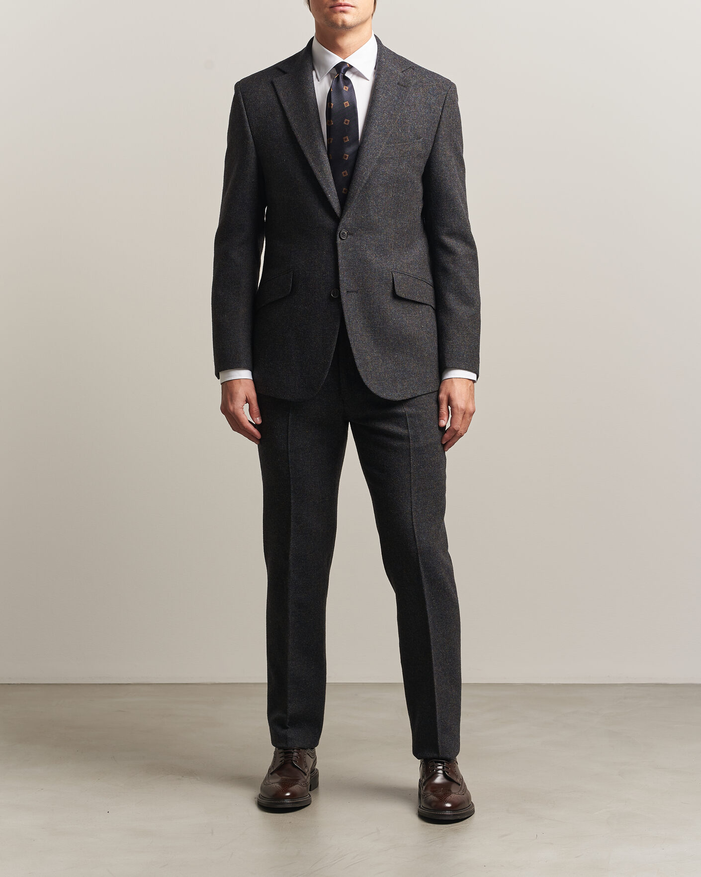 Herren | Hosen | Walker Slater | Edward Shetland Wool Donegal Trousers Navy