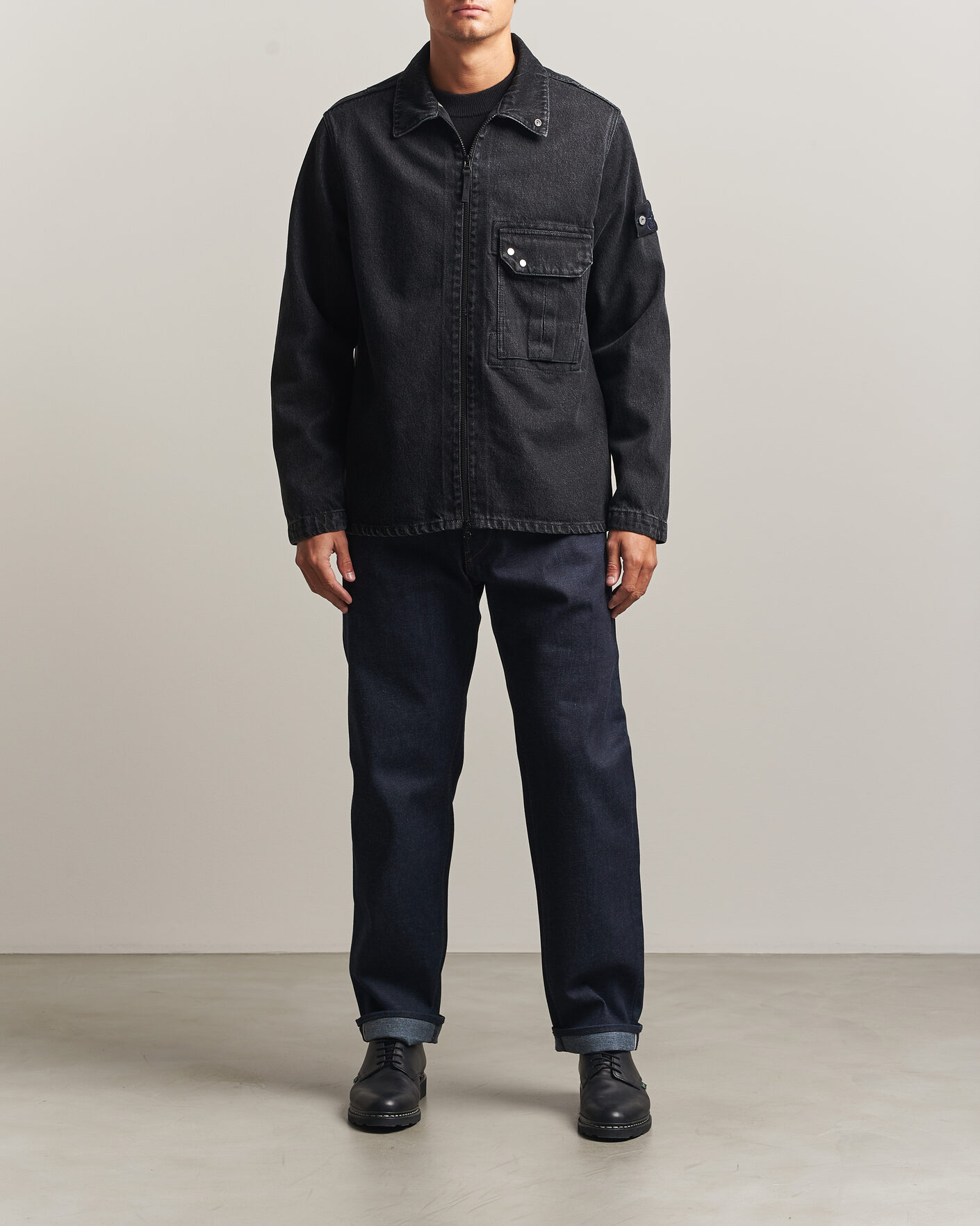 Herren | Jeans | Stone Island | Regular Straight Fit Selvedge Jeans Blue Raw