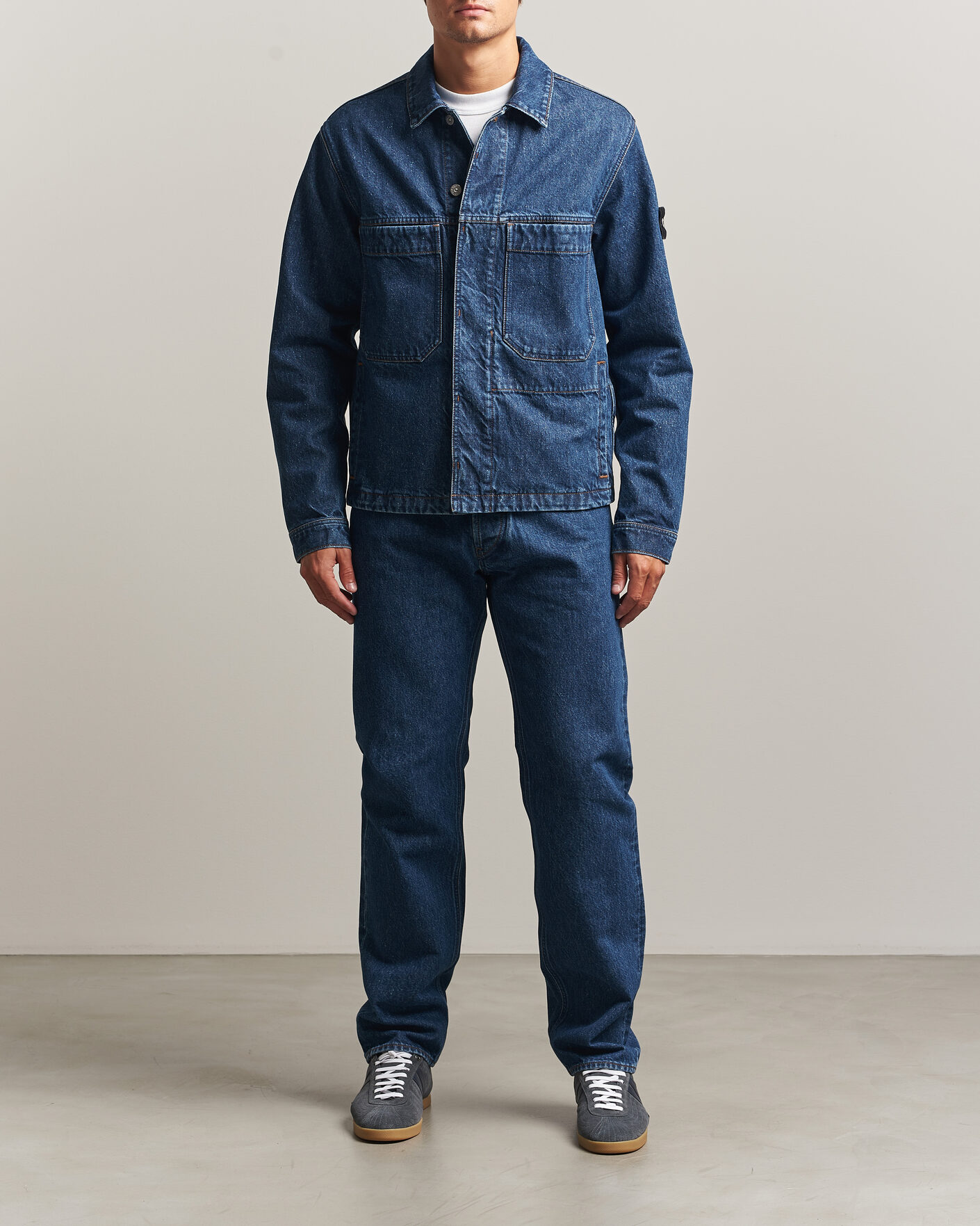 Herren | Jeans | Stone Island | Regular Straight Fit Indigo Jeans Blue Medium Wash