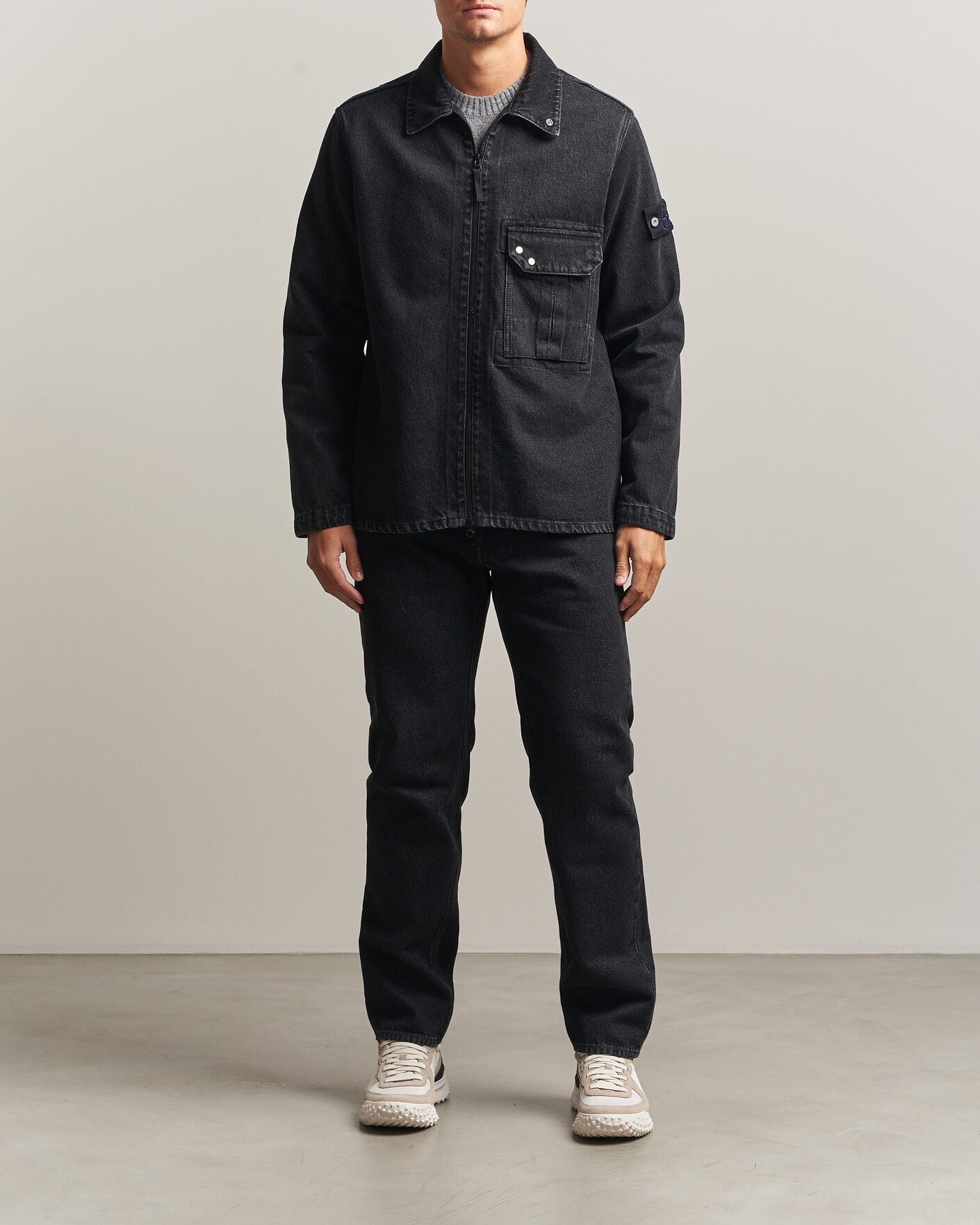Herren | Jeans | Stone Island | Regular Straight Fit Jeans Black Medium Wash