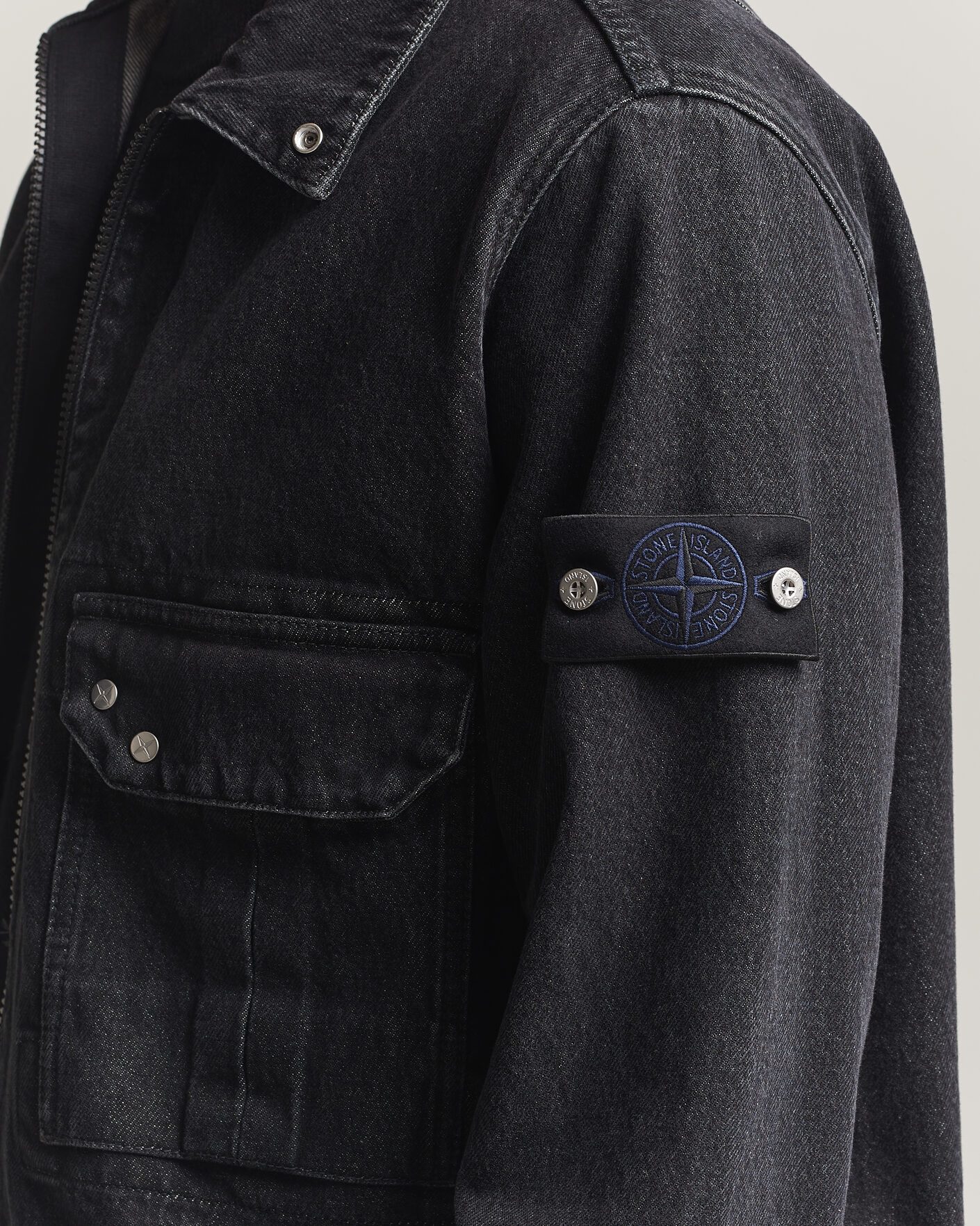 Herren | Hemden | Stone Island | Denim Overshirt Black Medium Wash