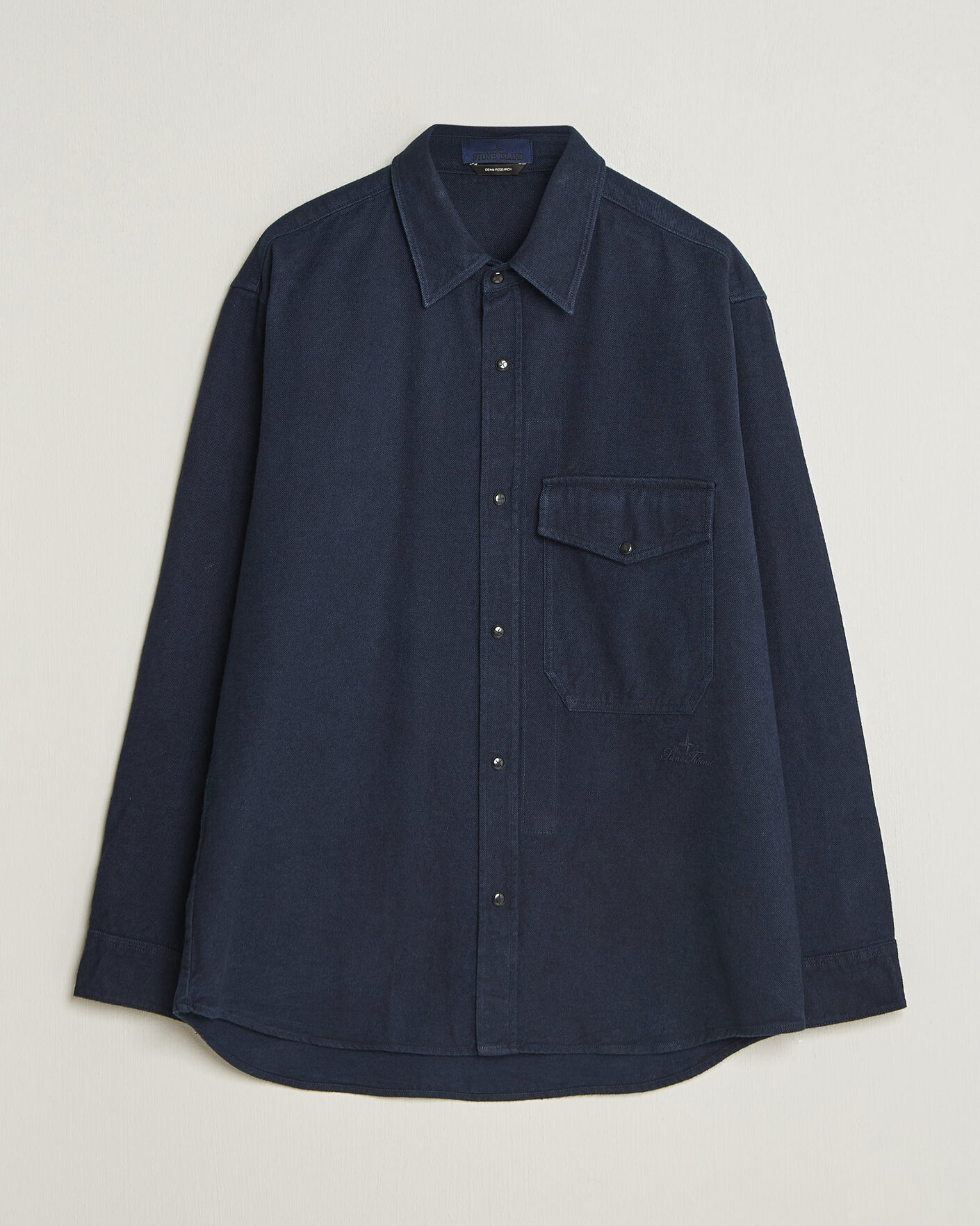 Herren | Hemden | Stone Island | Organic Cotton Flannel Denim Shirt Indigo