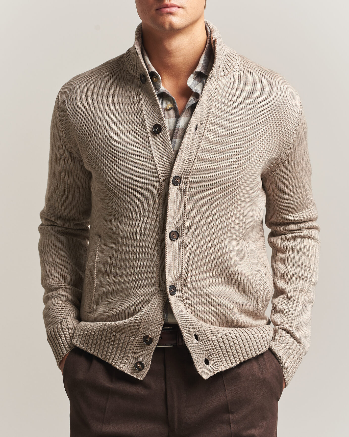 Herren | Pullover | Zanone | Virgin Merino Wool Chioto Beige