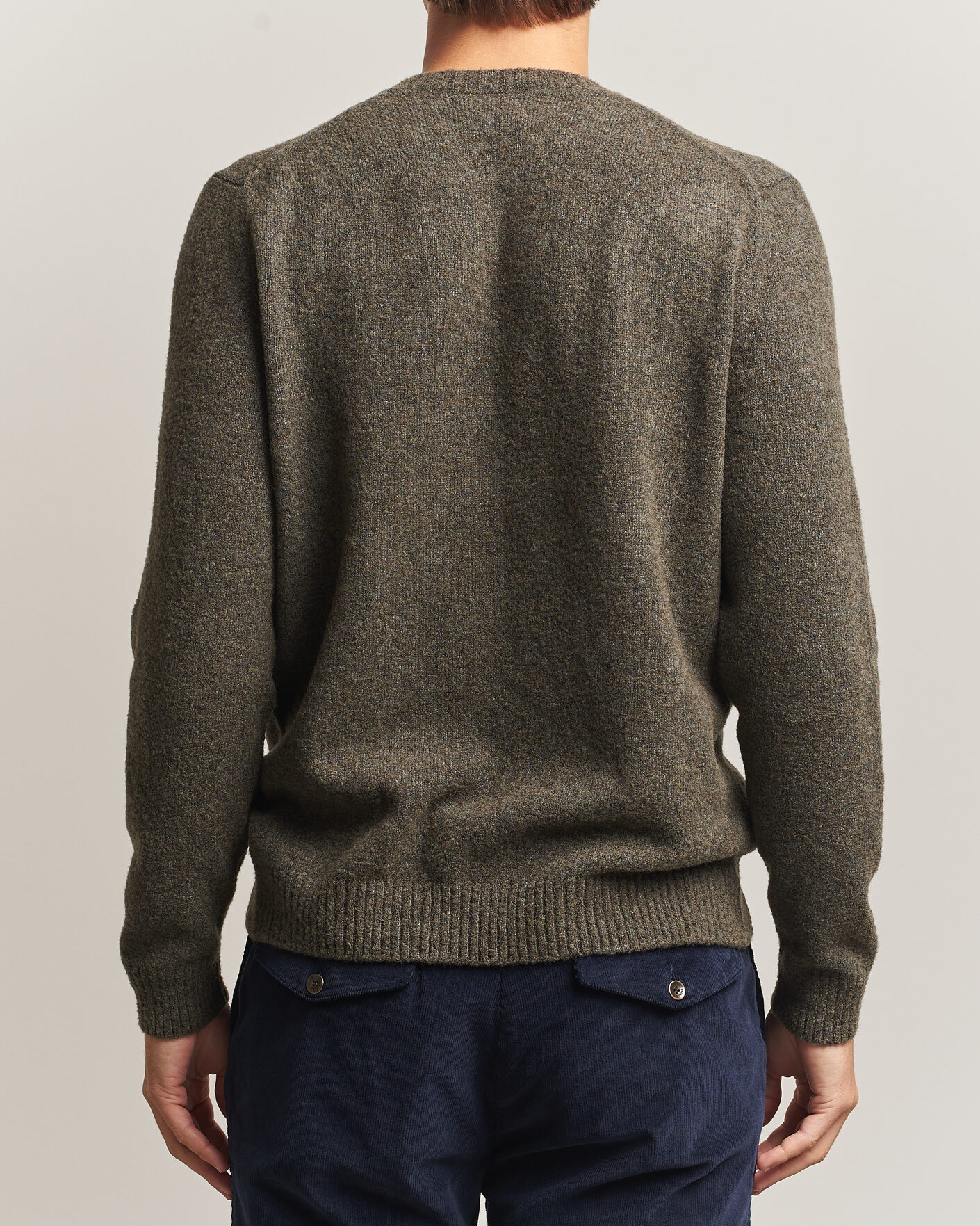 Herren | Pullover | Zanone | Wool Boucle Crew Neck Forest Green
