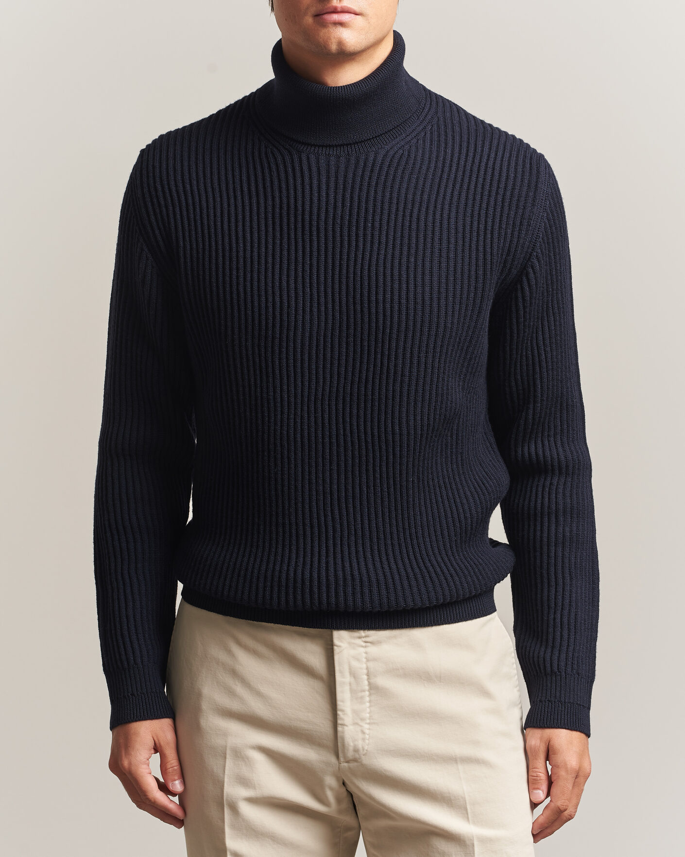 Herren | Pullover | Zanone | Fishermans Rib Rollneck Navy