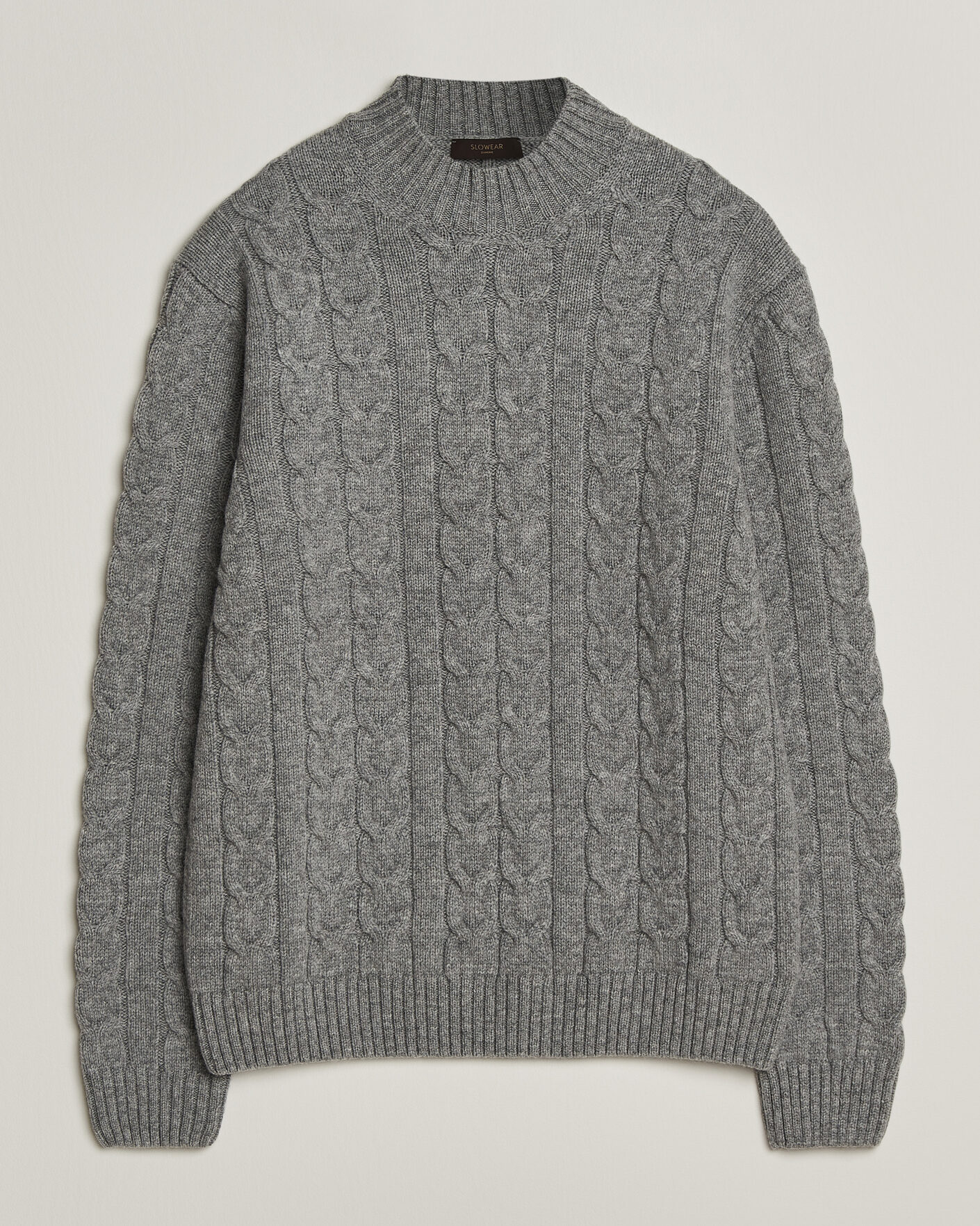 Herren | Pullover | Zanone | Double Cable Crew Neck Grey Melange