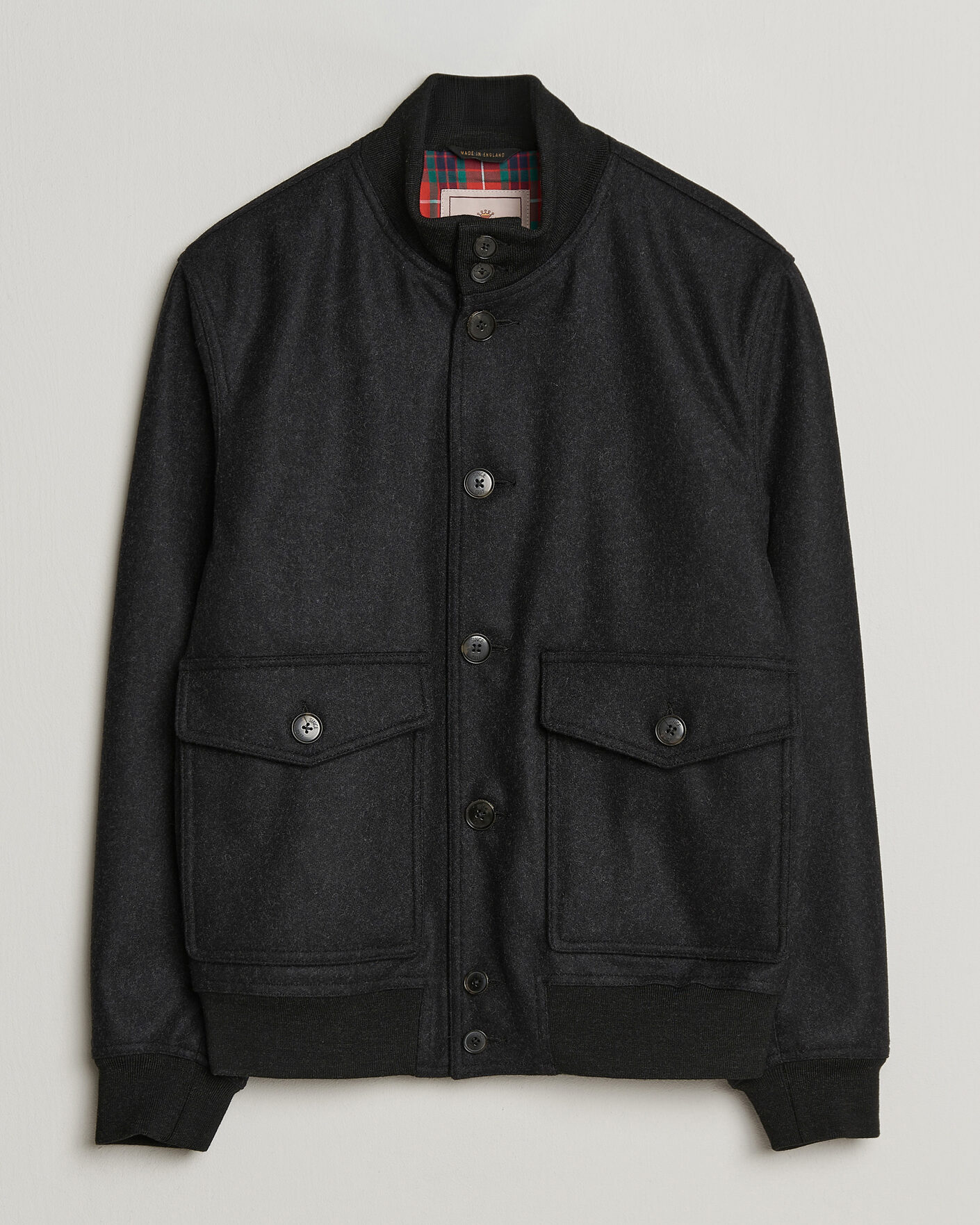 Herren | Jacken | Baracuta | Melton Wool Blouson Jacket Charcoal
