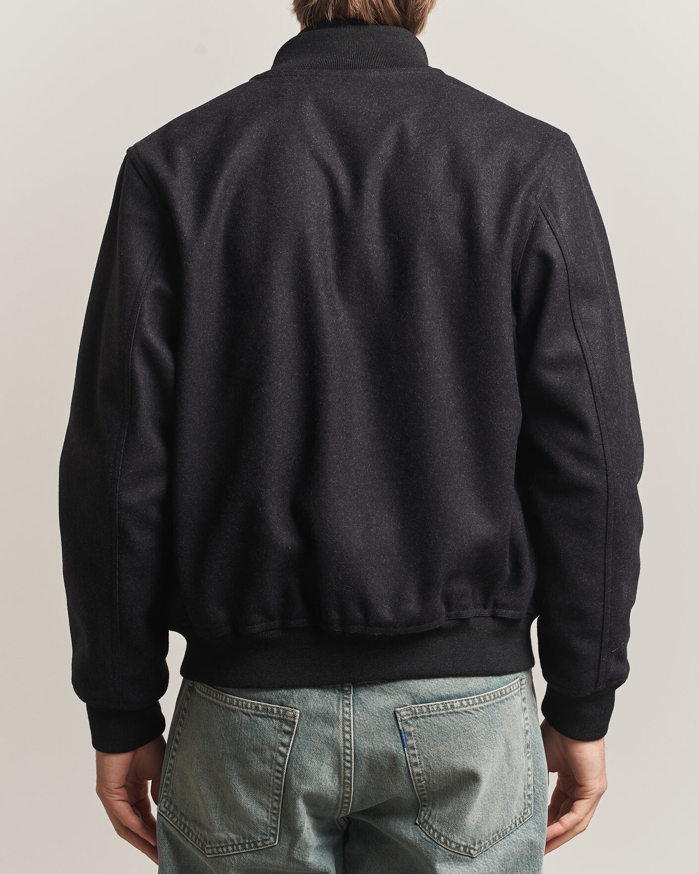 Herren | Jacken | Baracuta | Melton Wool Blouson Jacket Charcoal
